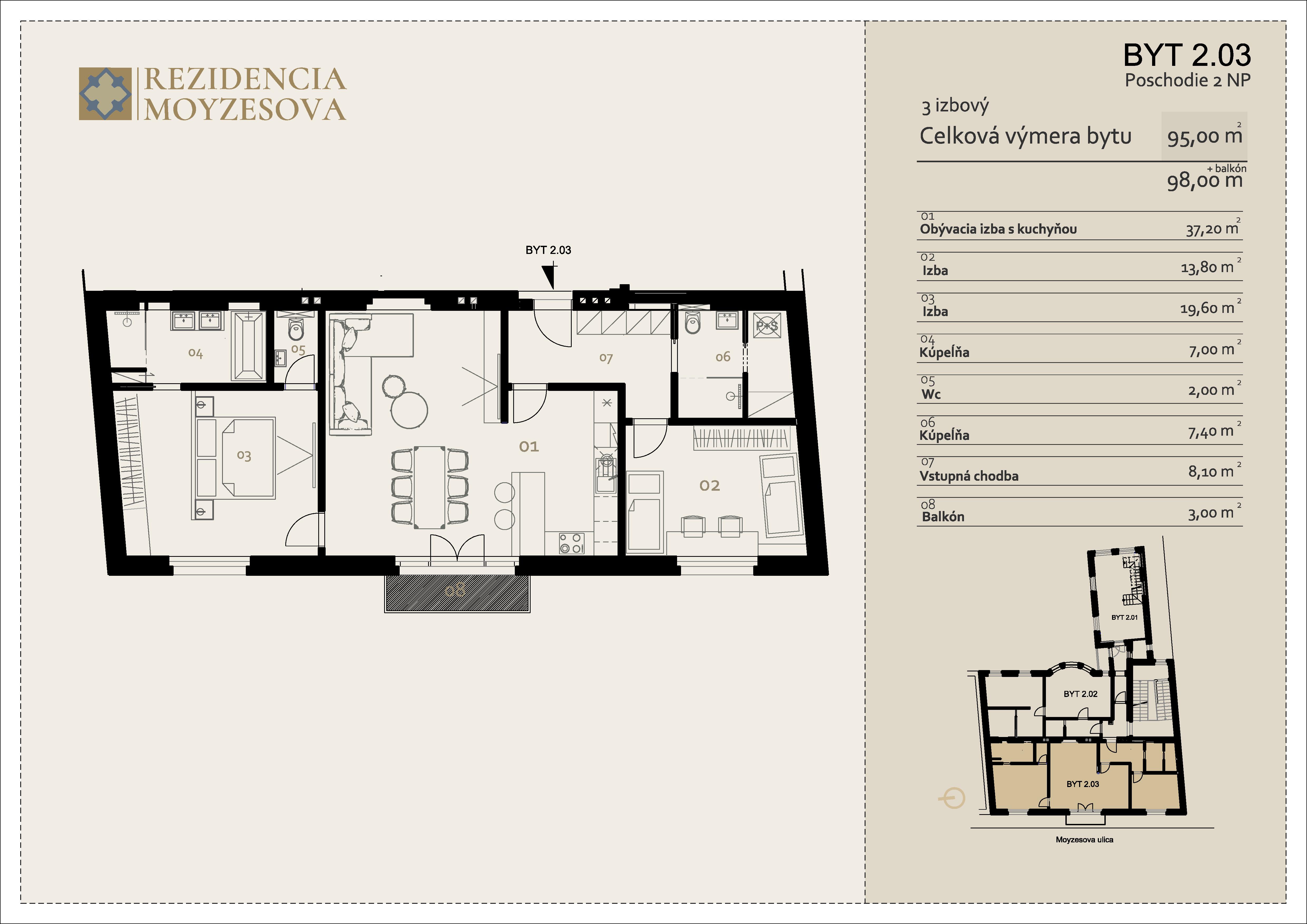Rezidencia Moyzesova - 2.03 - Pôdorys