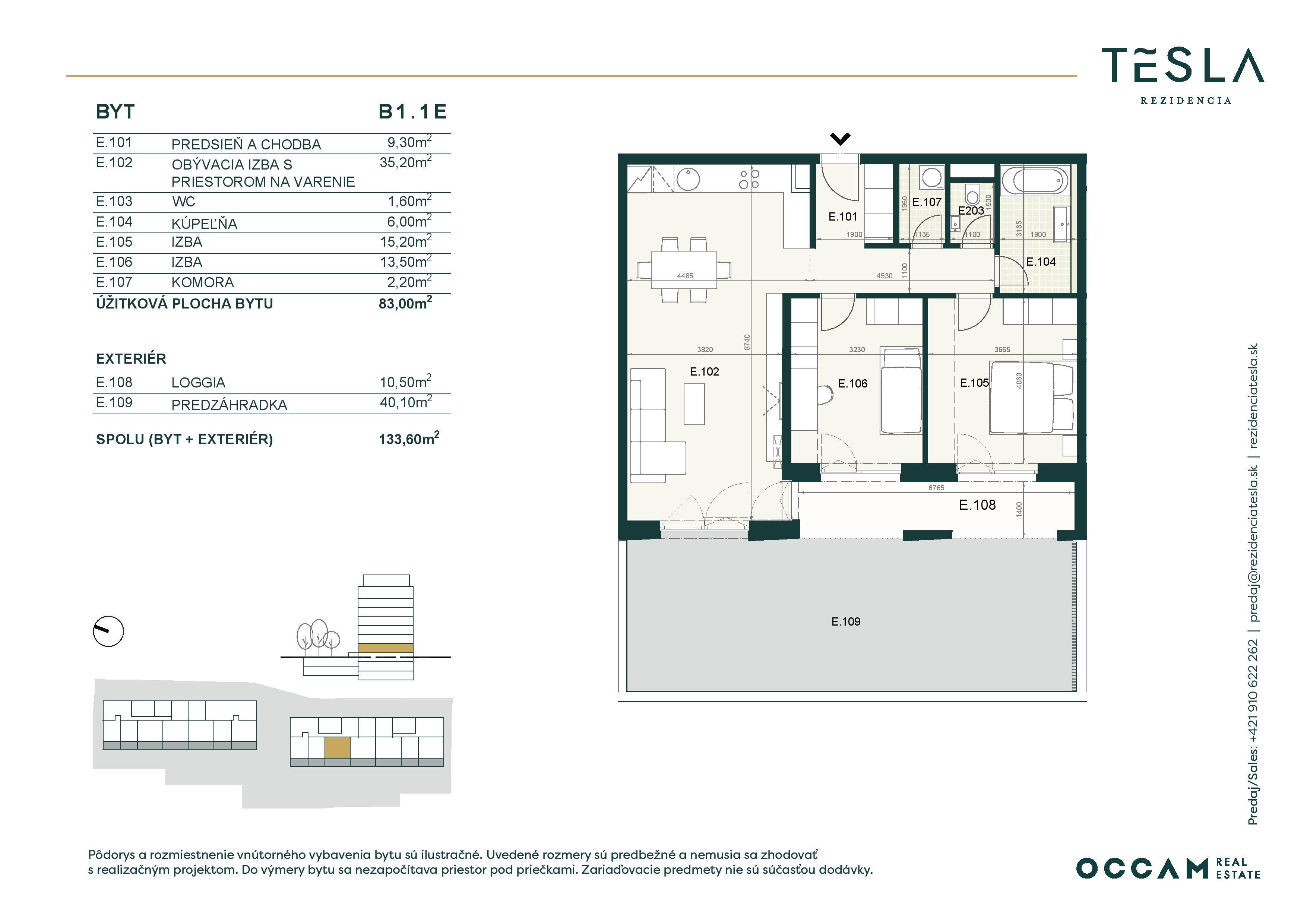 Tesla Rezidencia - B1.1.E - Pôdorys