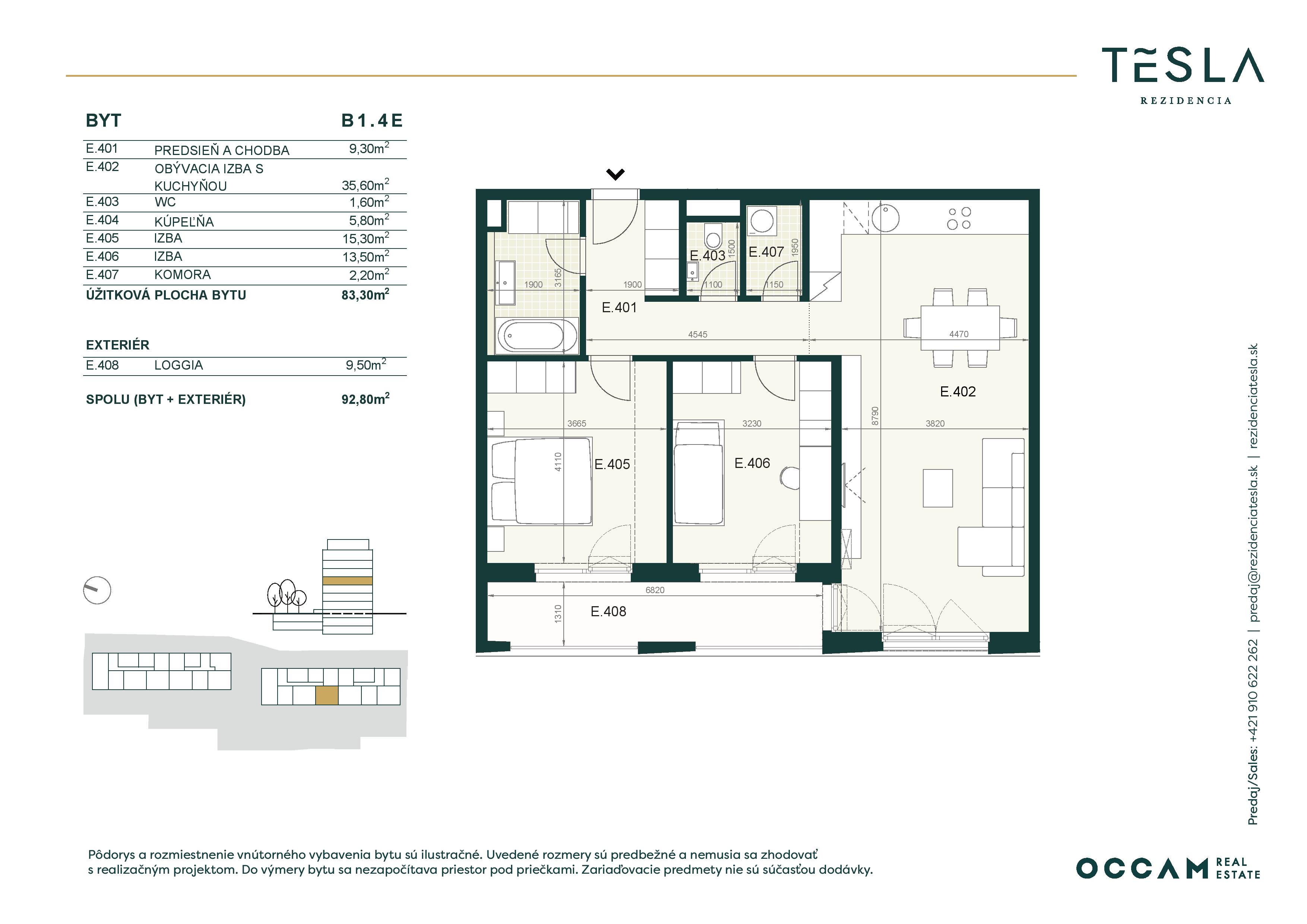 Tesla Rezidencia - B1.4.E - Pôdorys