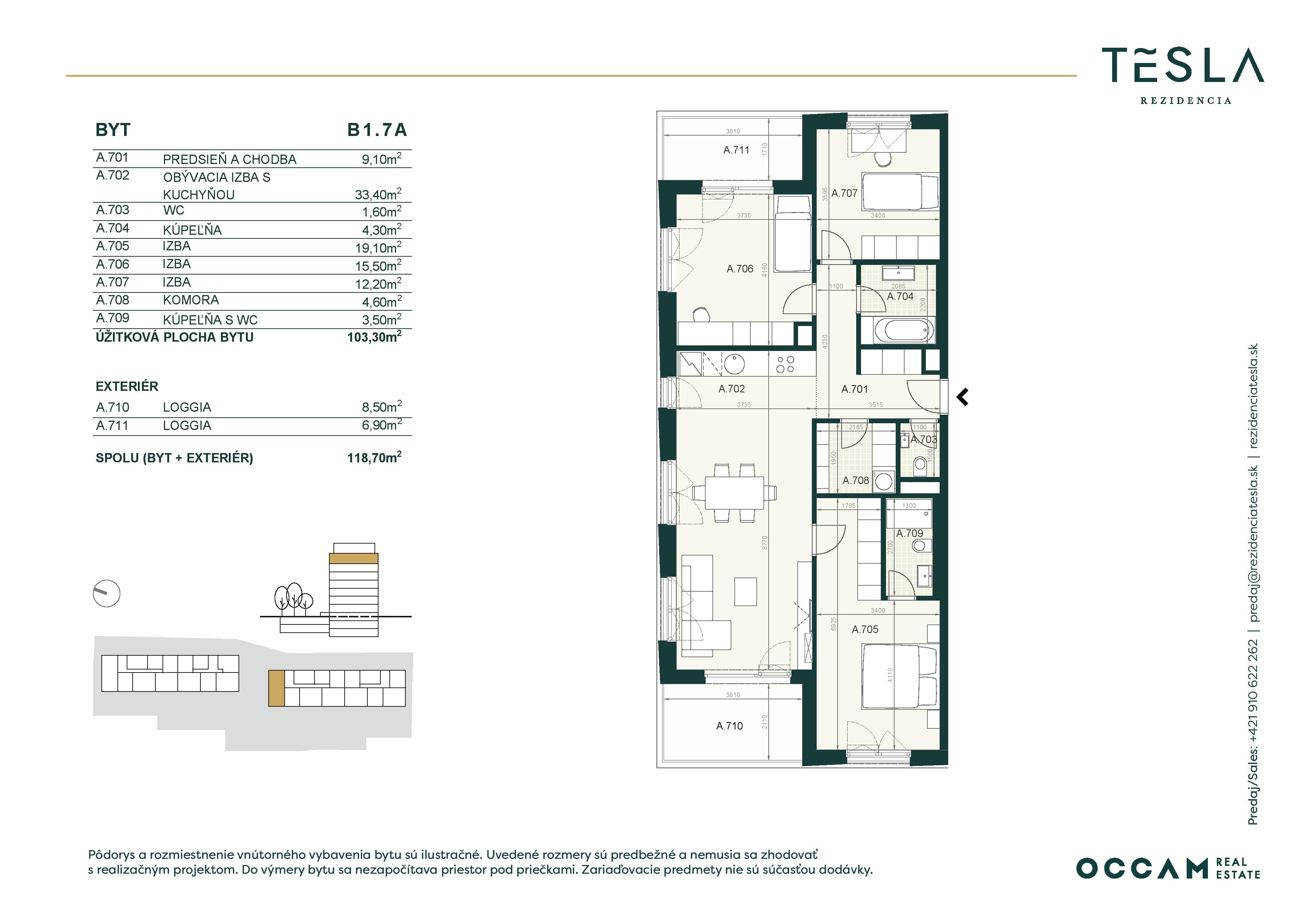 Tesla Rezidencia - B1.7.A - Pôdorys