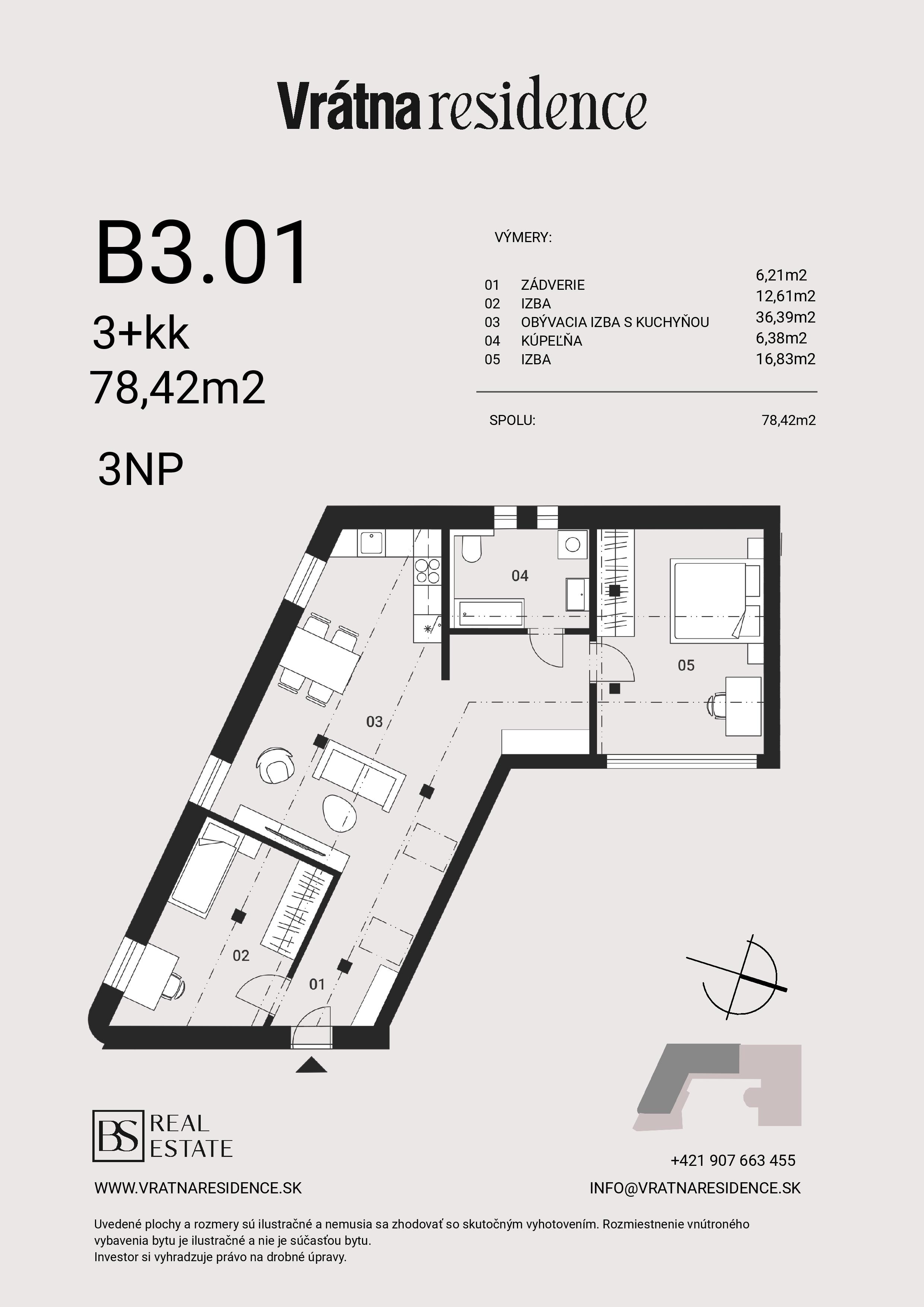 Vrátna residence - B3.01 - Pôdorys