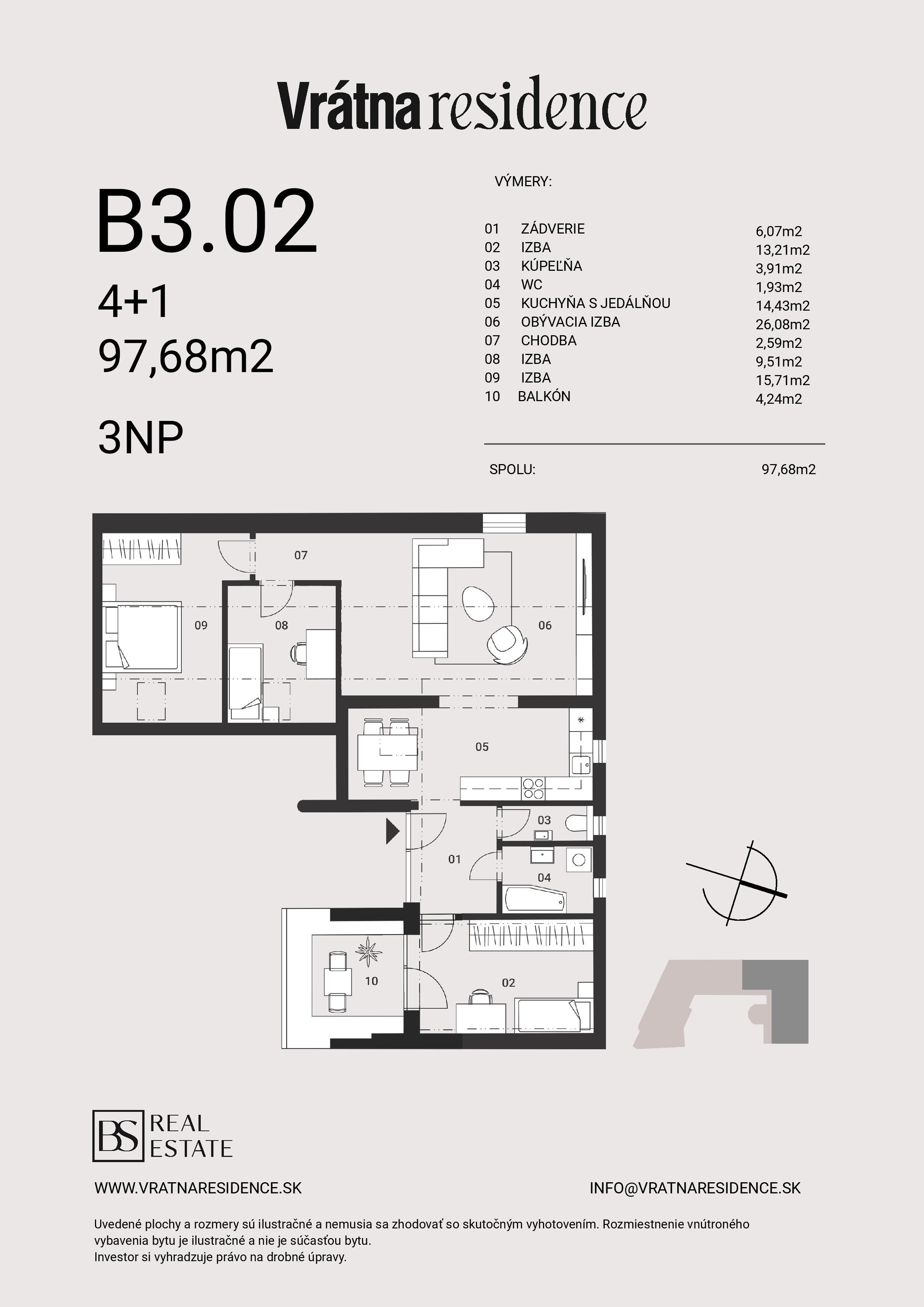 Vrátna residence - B3.02 - Pôdorys