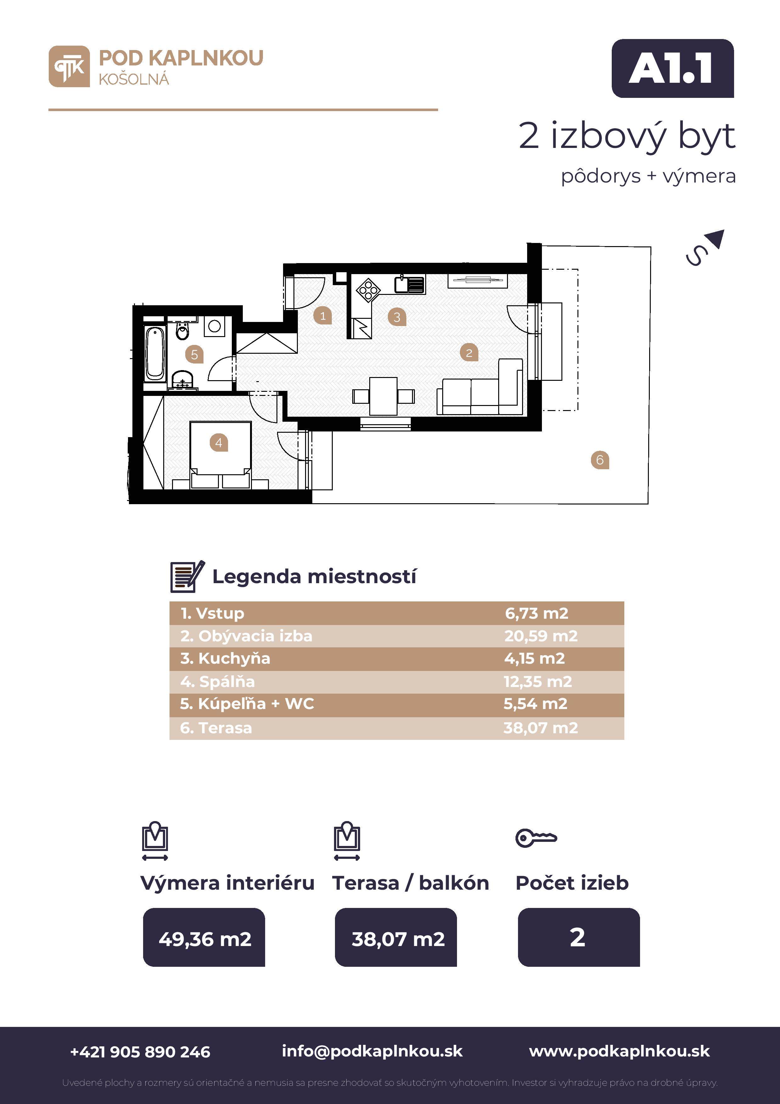 Pod Kaplnkou - A1.1 - Pôdorys
