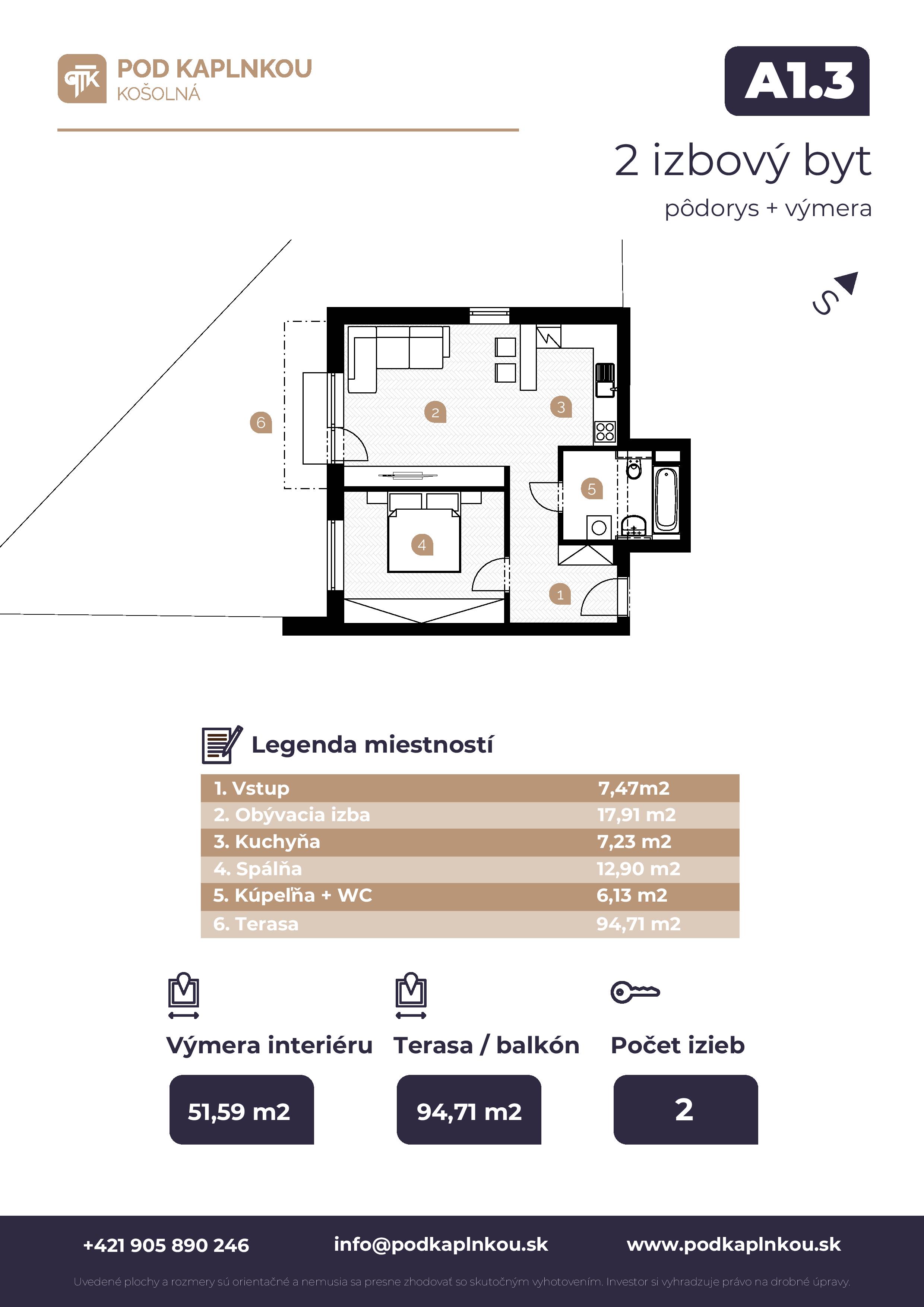 Pod Kaplnkou - A1.3 - Pôdorys