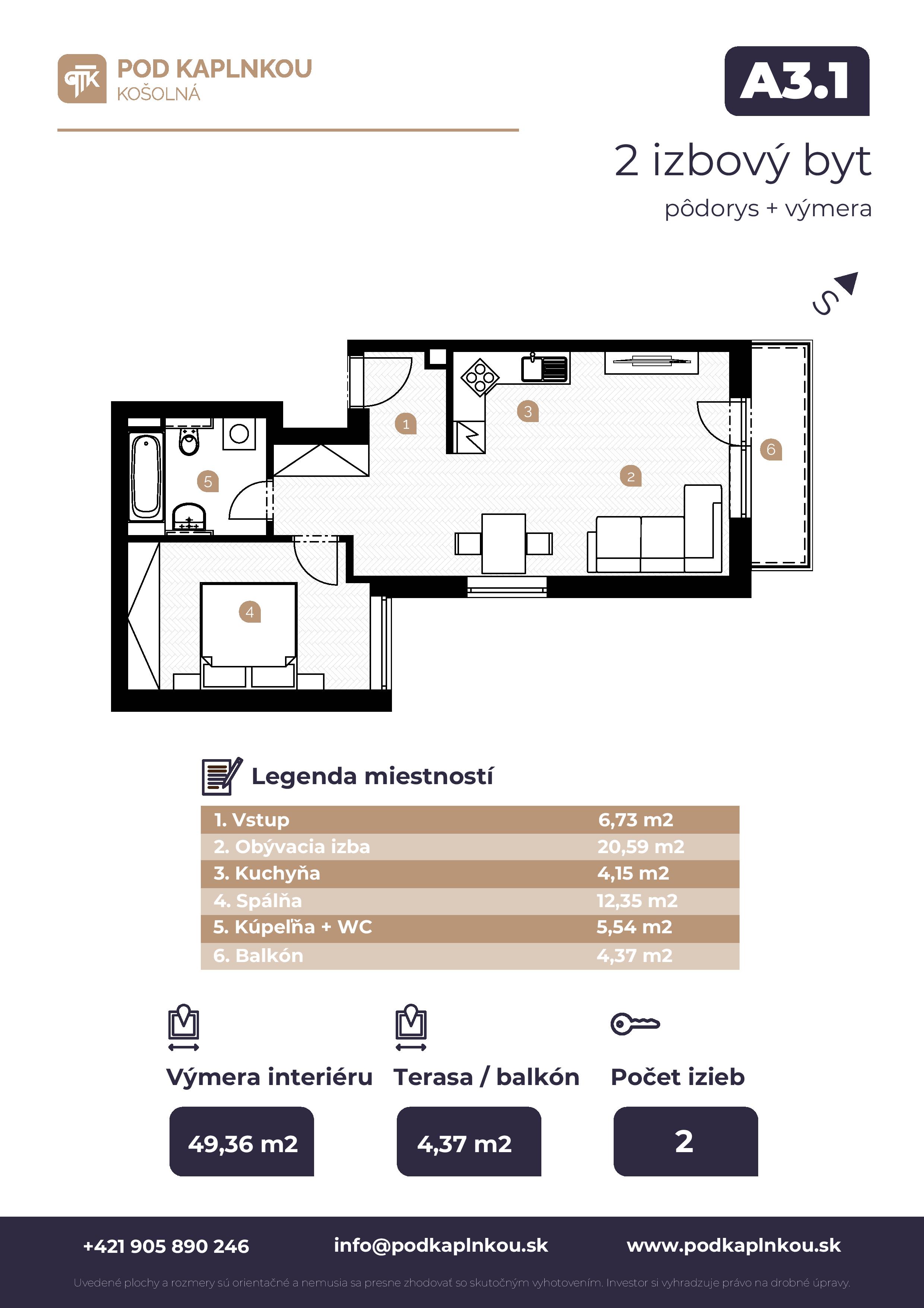 Pod Kaplnkou - A3.1 - Pôdorys