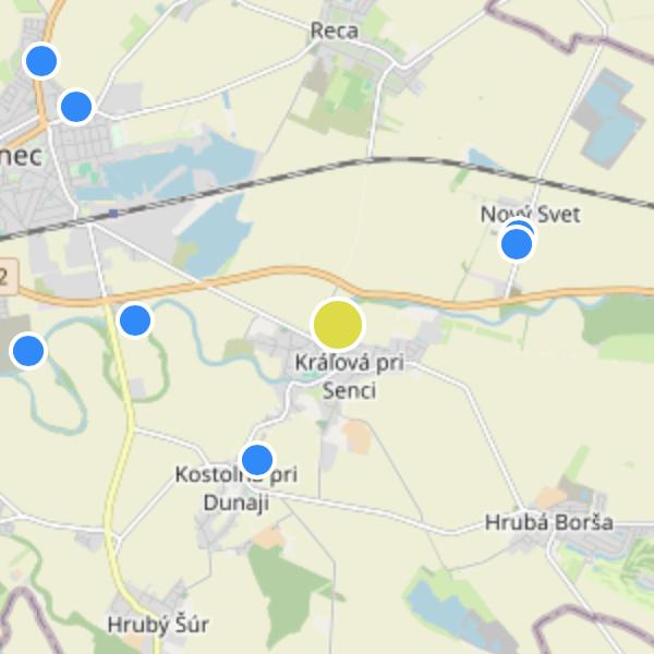 Kráľová Senec - map