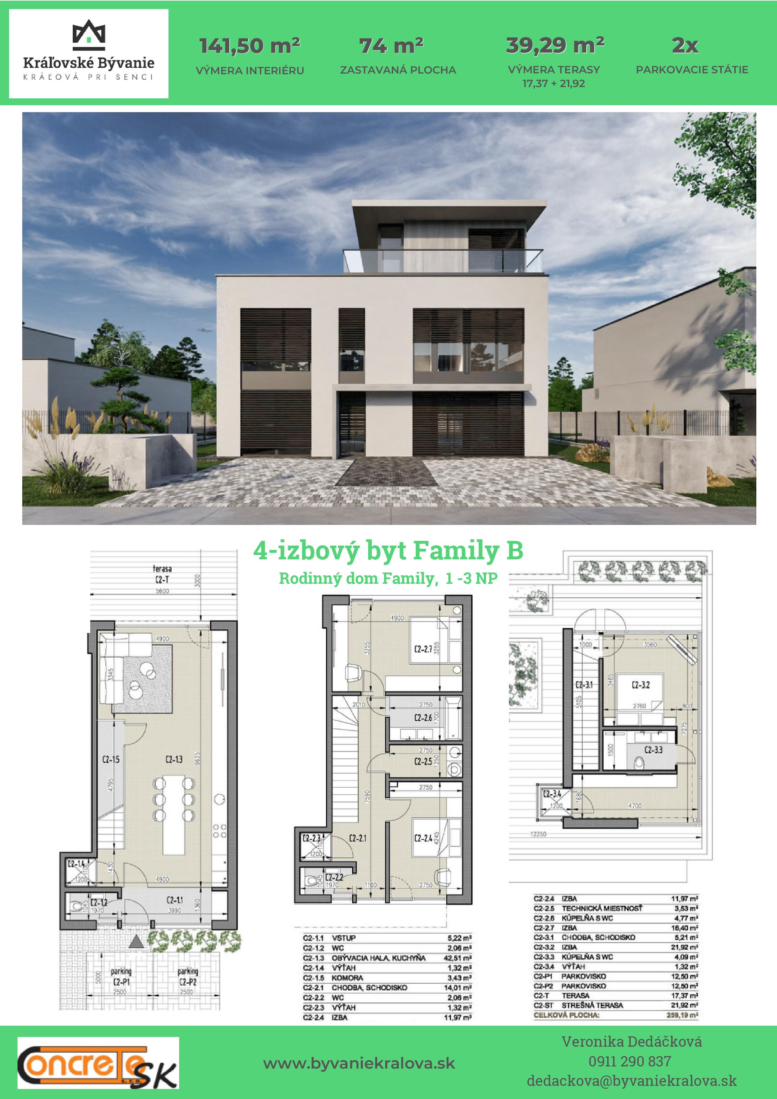 Kráľovské Bývanie - Family B 2 - Pôdorys