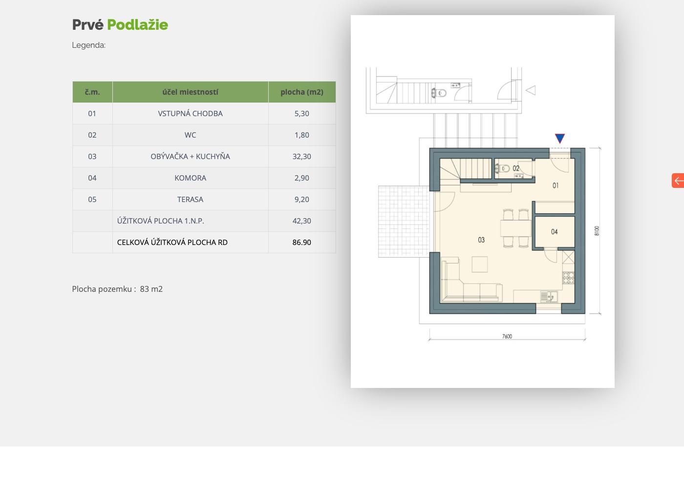 Kráľovské Domy - RD 02 C - Pôdorys