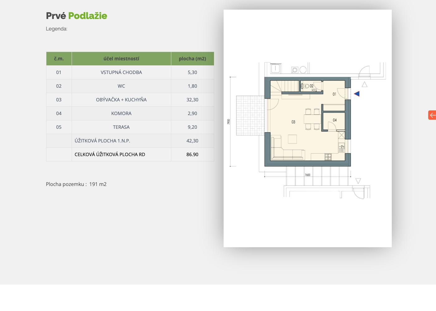 Kráľovské Domy - RD 04 B - Pôdorys