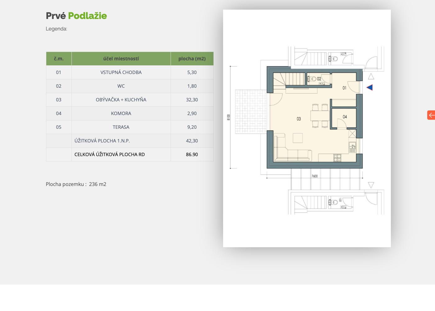 Kráľovské Domy - RD 09 B - Pôdorys