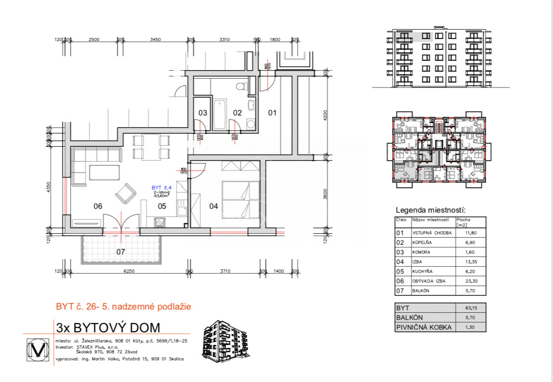 Bytový komplex Kúty - 26 - Pôdorys