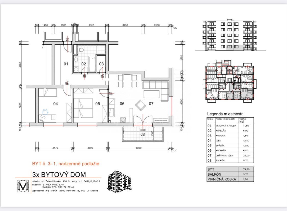 Bytový komplex Kúty - 2 - Pôdorys