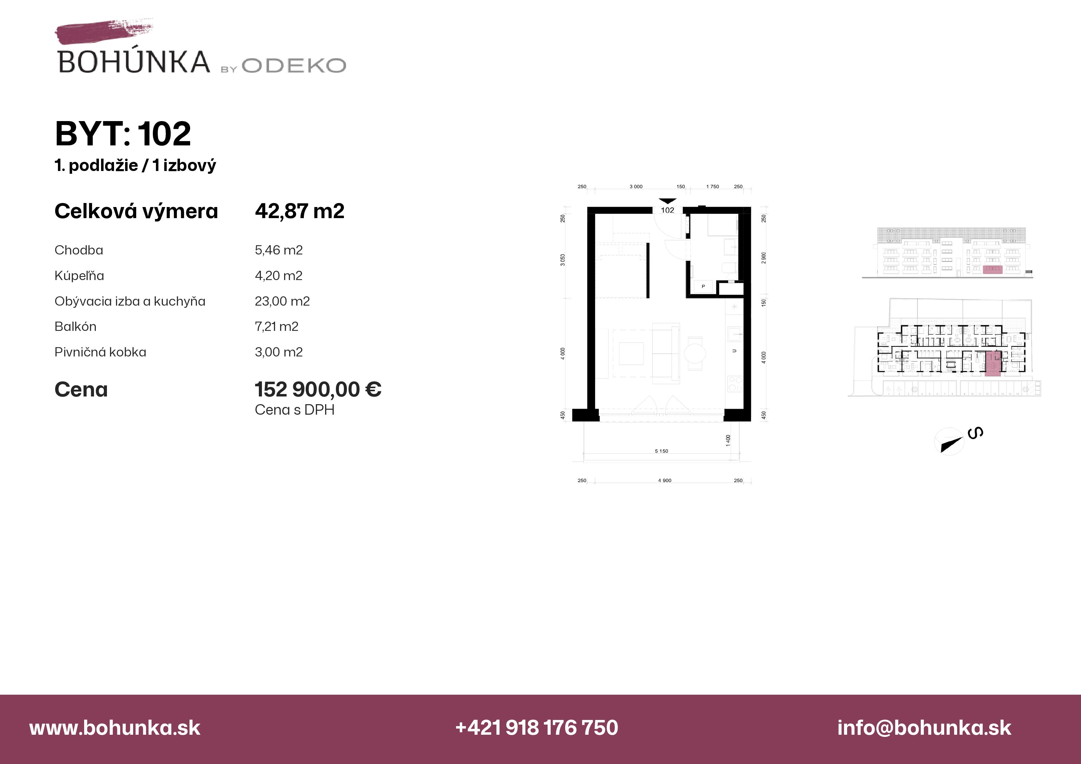 Bohúnka - 102 - Pôdorys