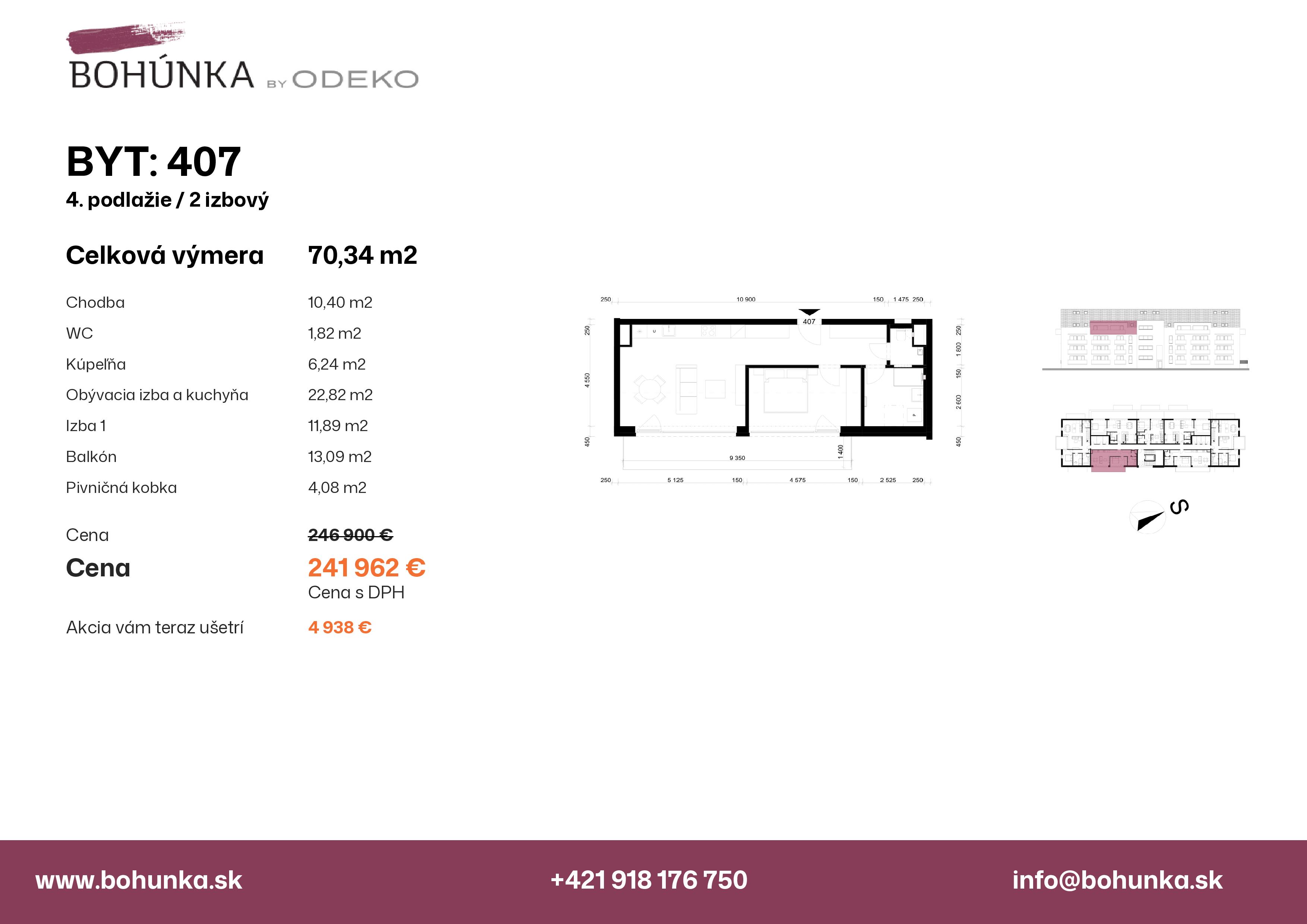 Bohúnka - 407 - Pôdorys