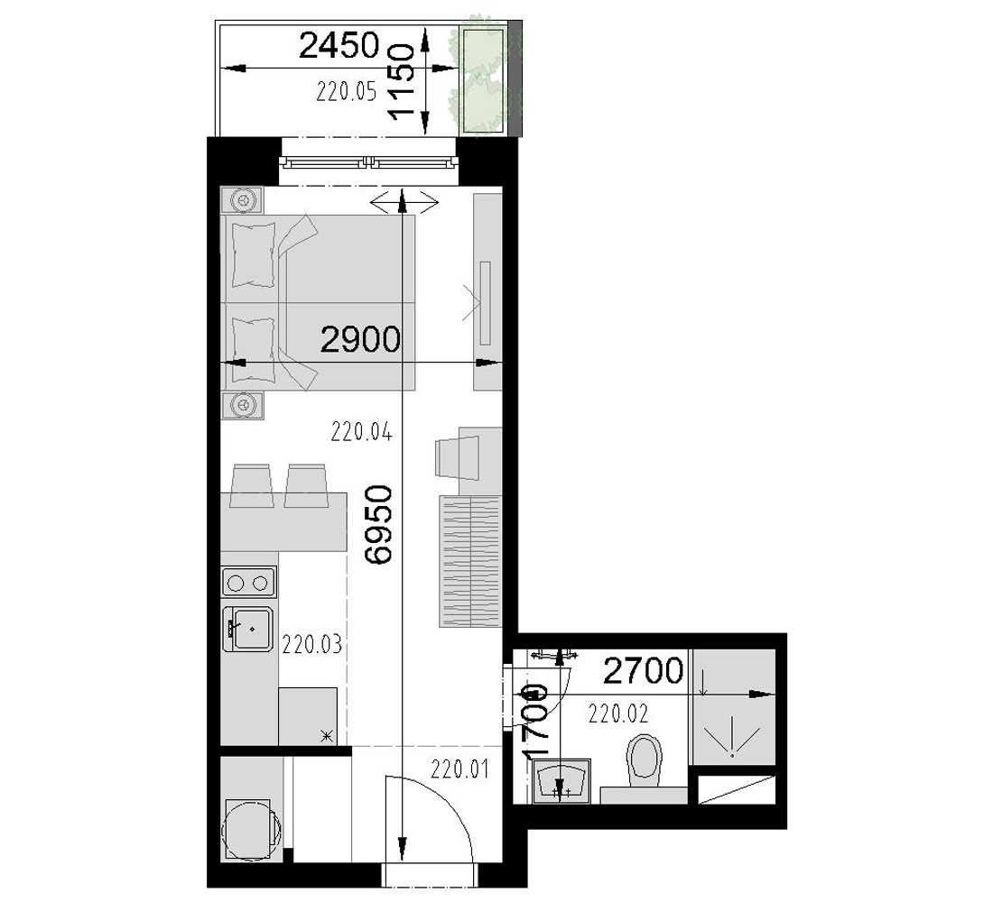 Kaštieľ Bocian - 220 - Pôdorys