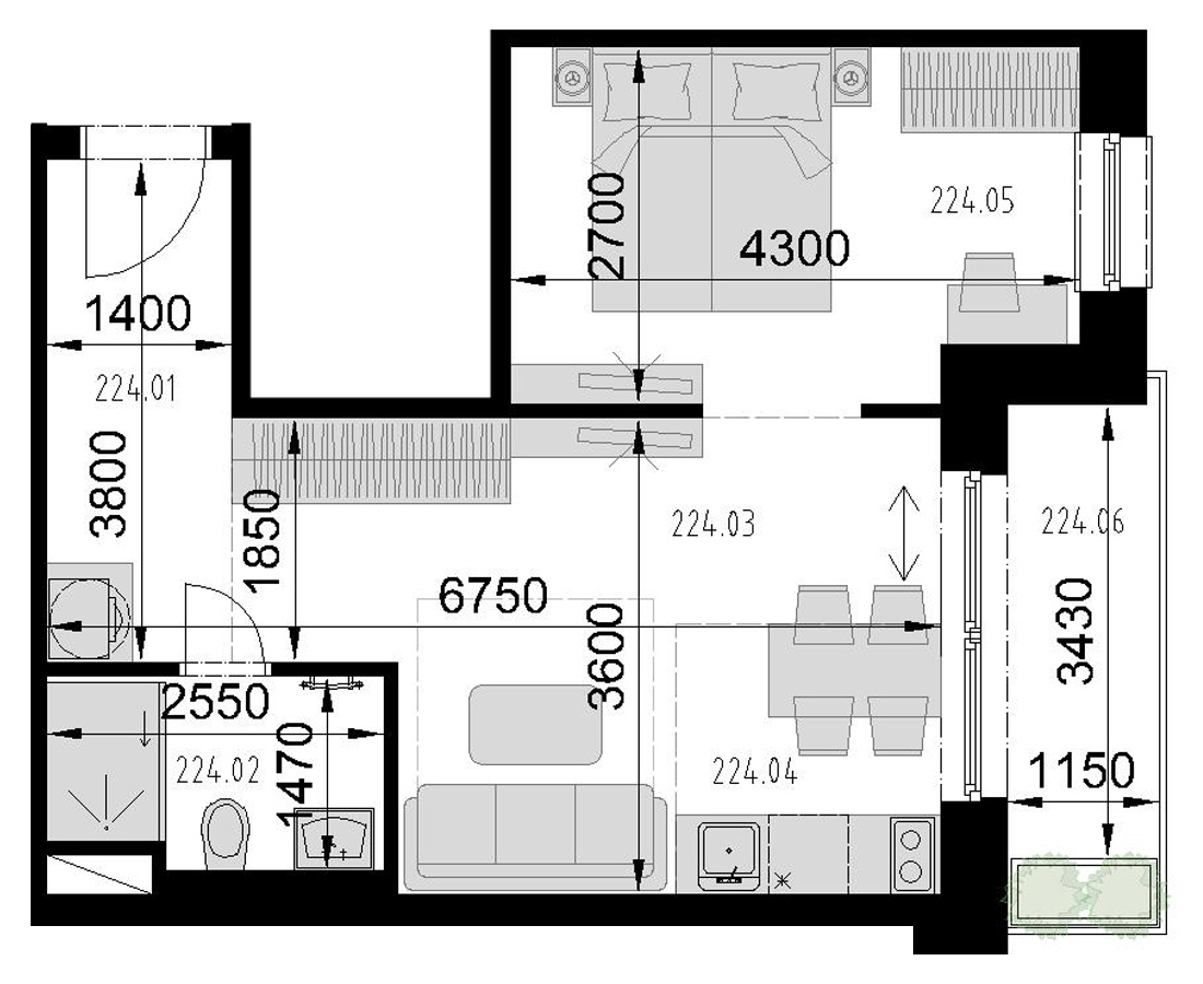Kaštieľ Bocian - 224 - Pôdorys