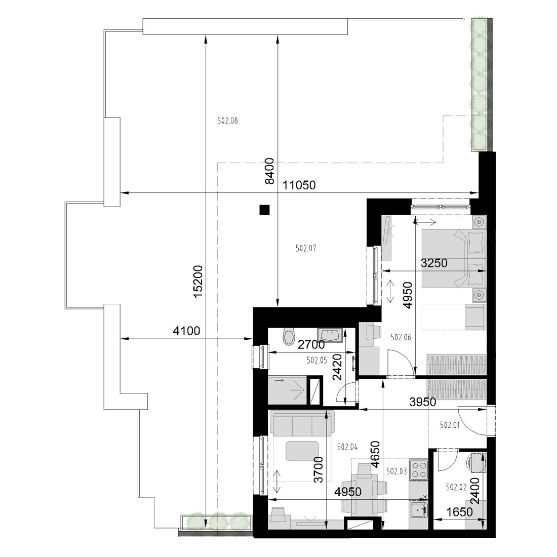 Kaštieľ Bocian - 502 - Pôdorys