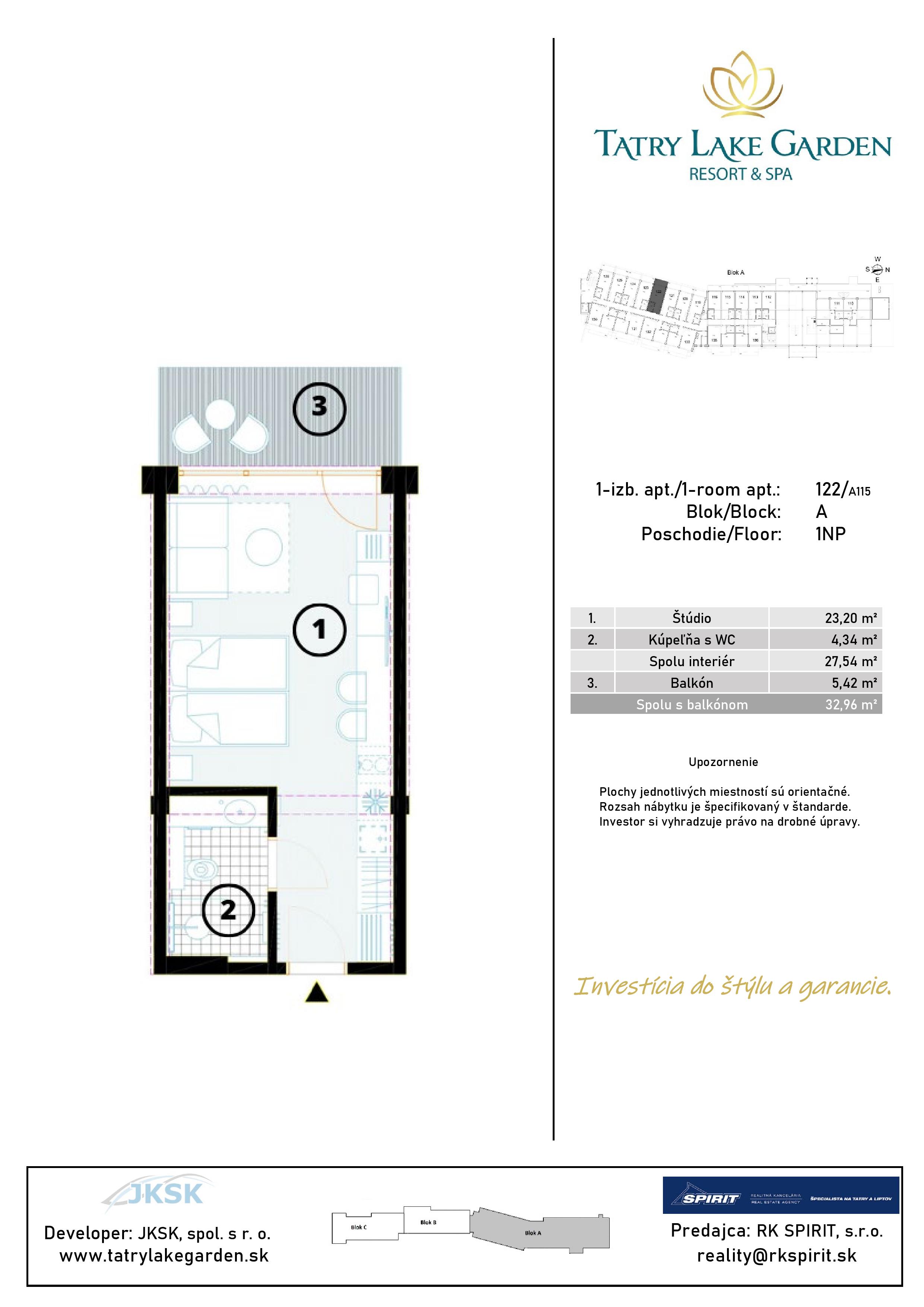 Lake Garden Tatralandia - A-122 - Pôdorys