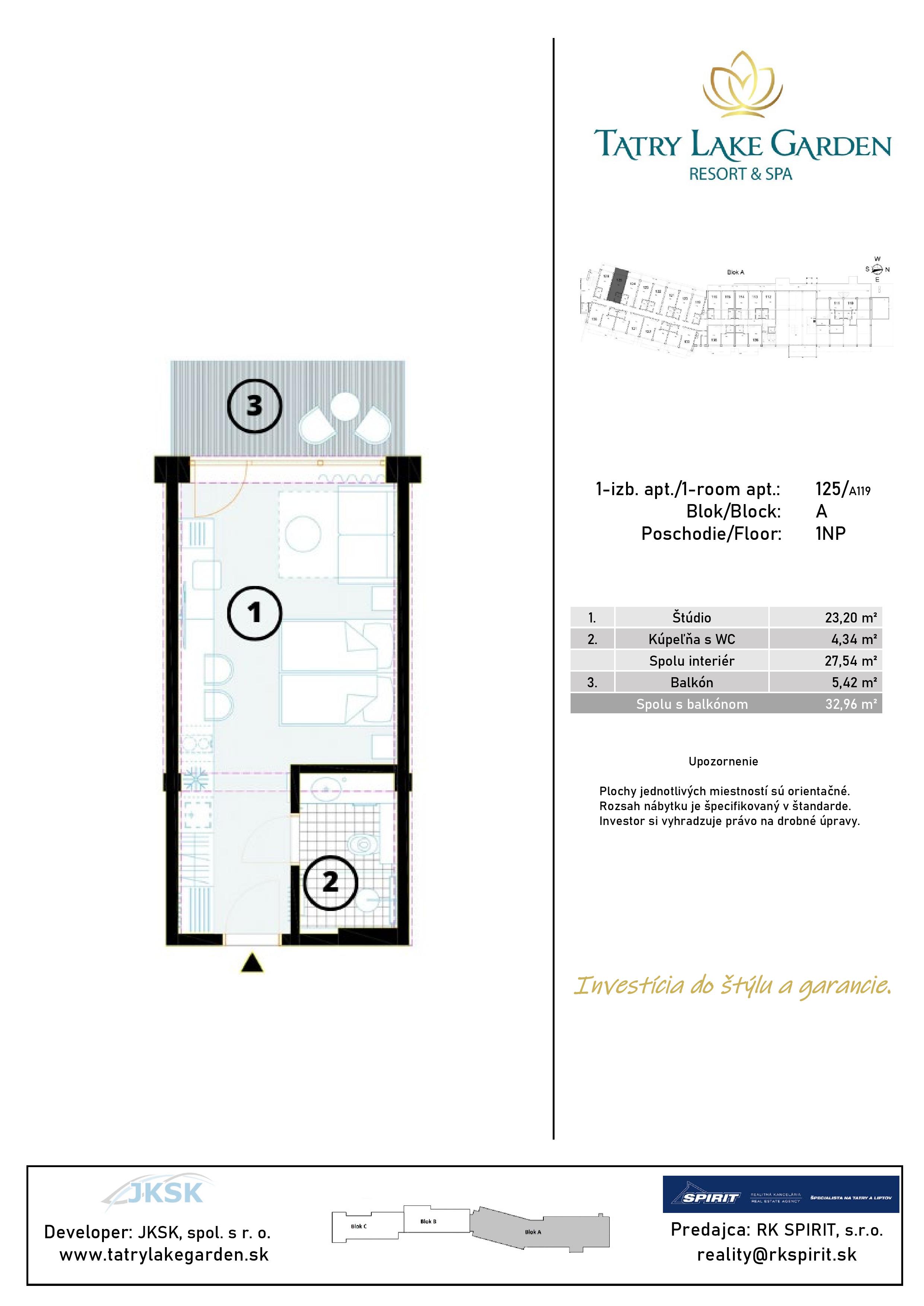 Lake Garden Tatralandia - A-125 - Pôdorys
