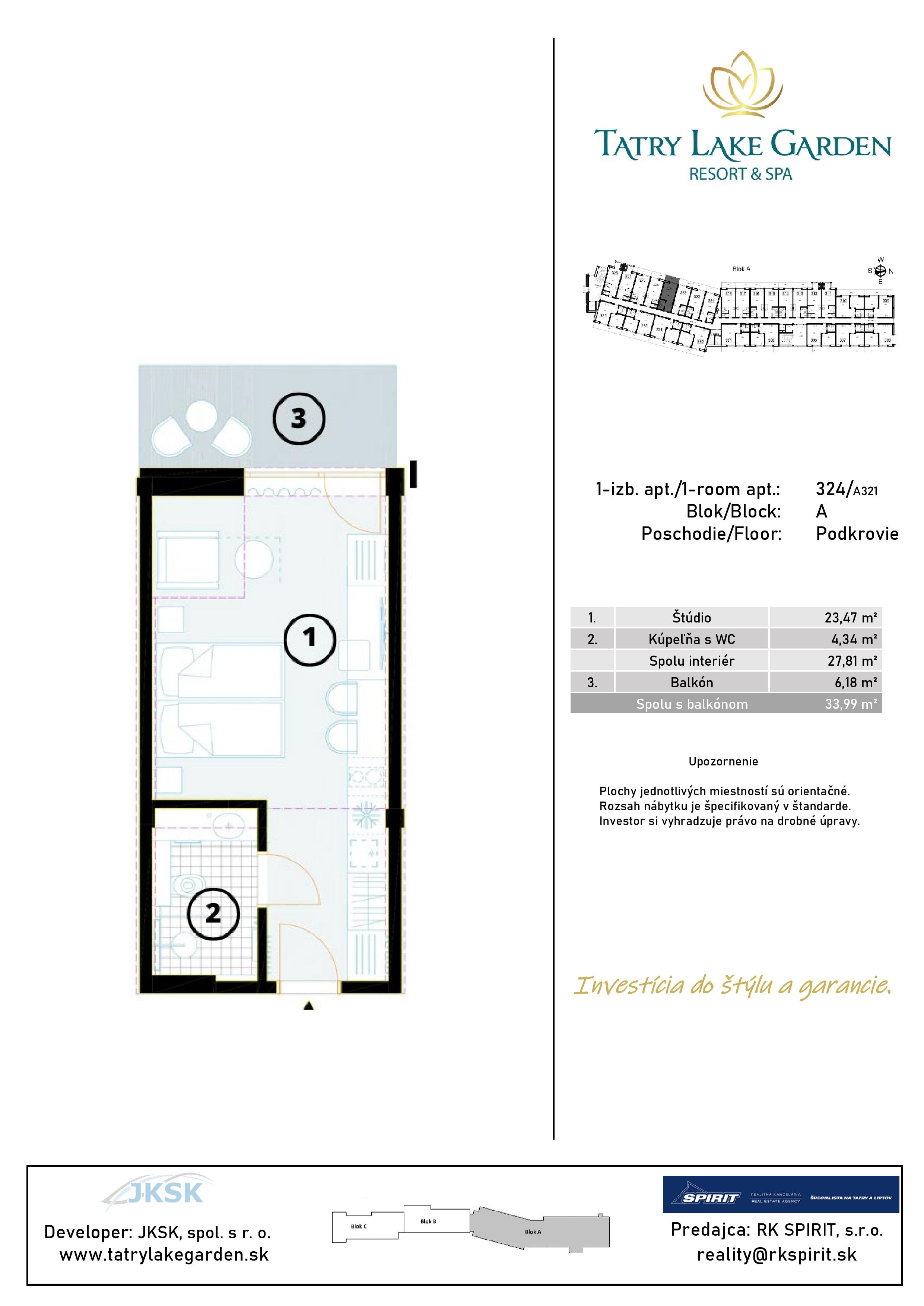 Lake Garden Tatralandia - A-324 - Pôdorys