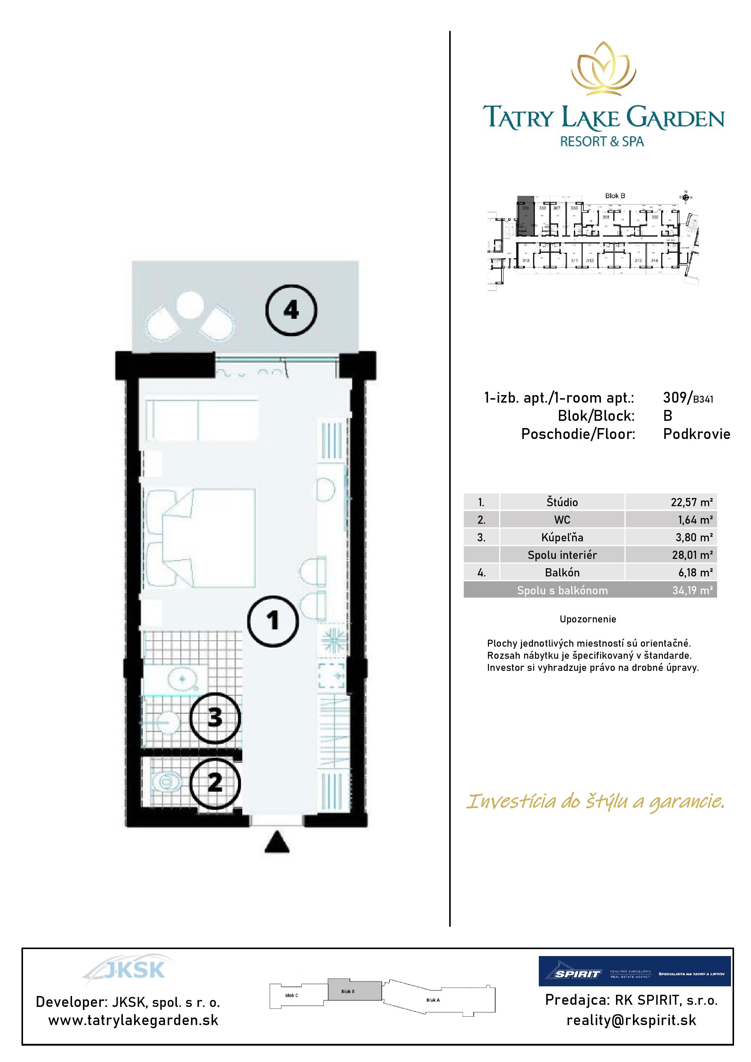 Lake Garden Tatralandia - B-309 - Pôdorys