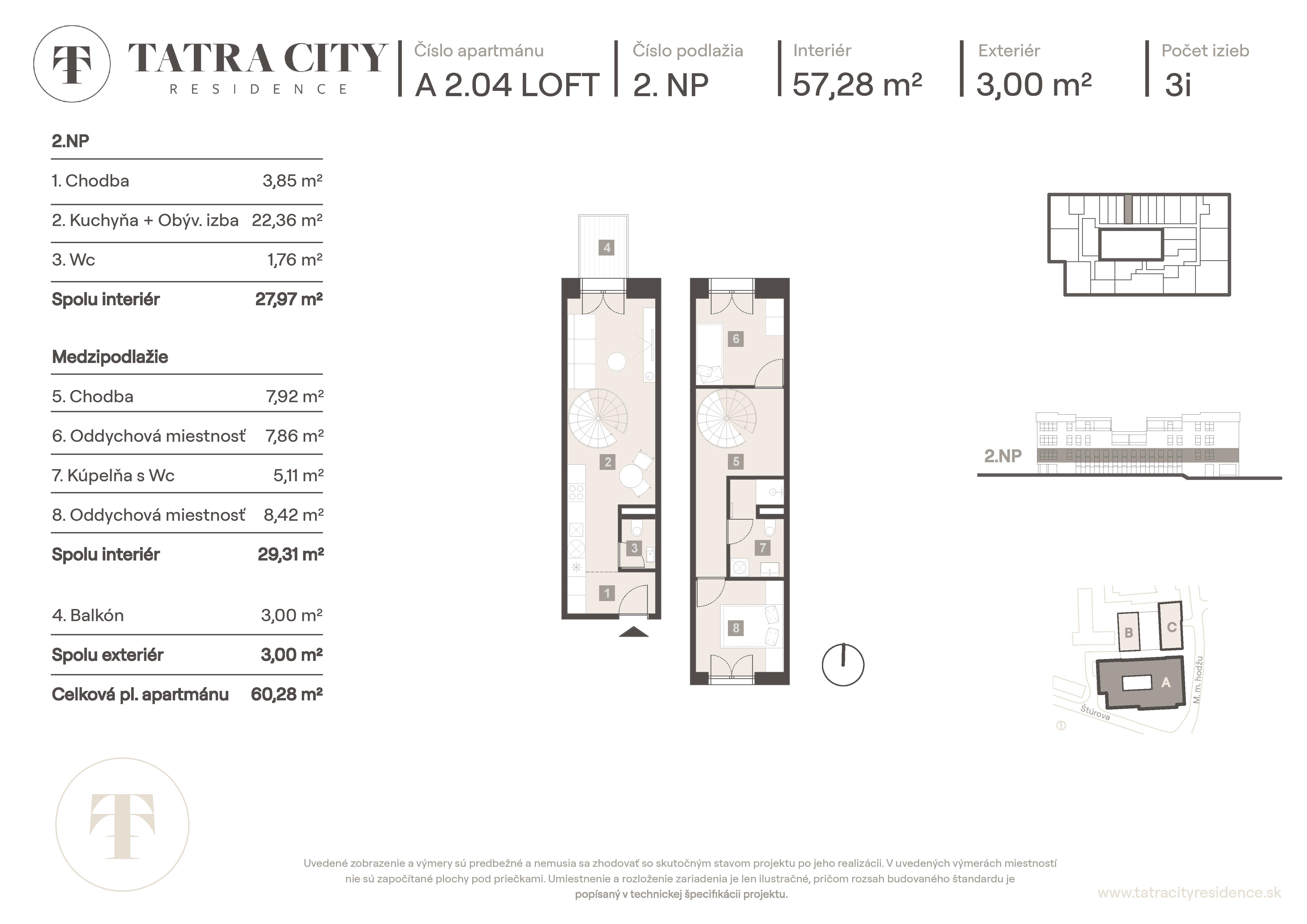 Tatra City Residence - A 2.04 LOFT - Pôdorys