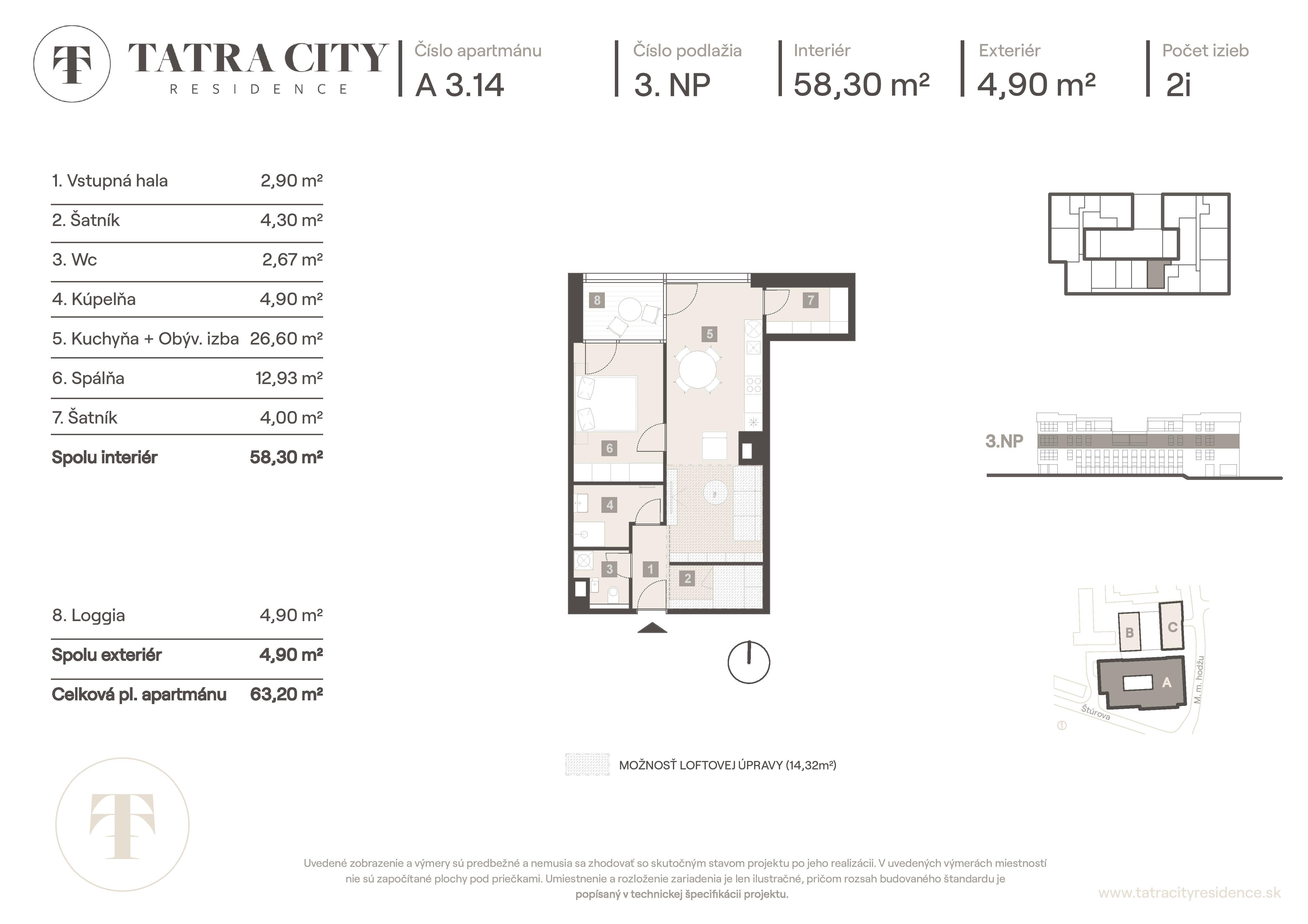 Tatra City Residence - A 3.14 - Pôdorys