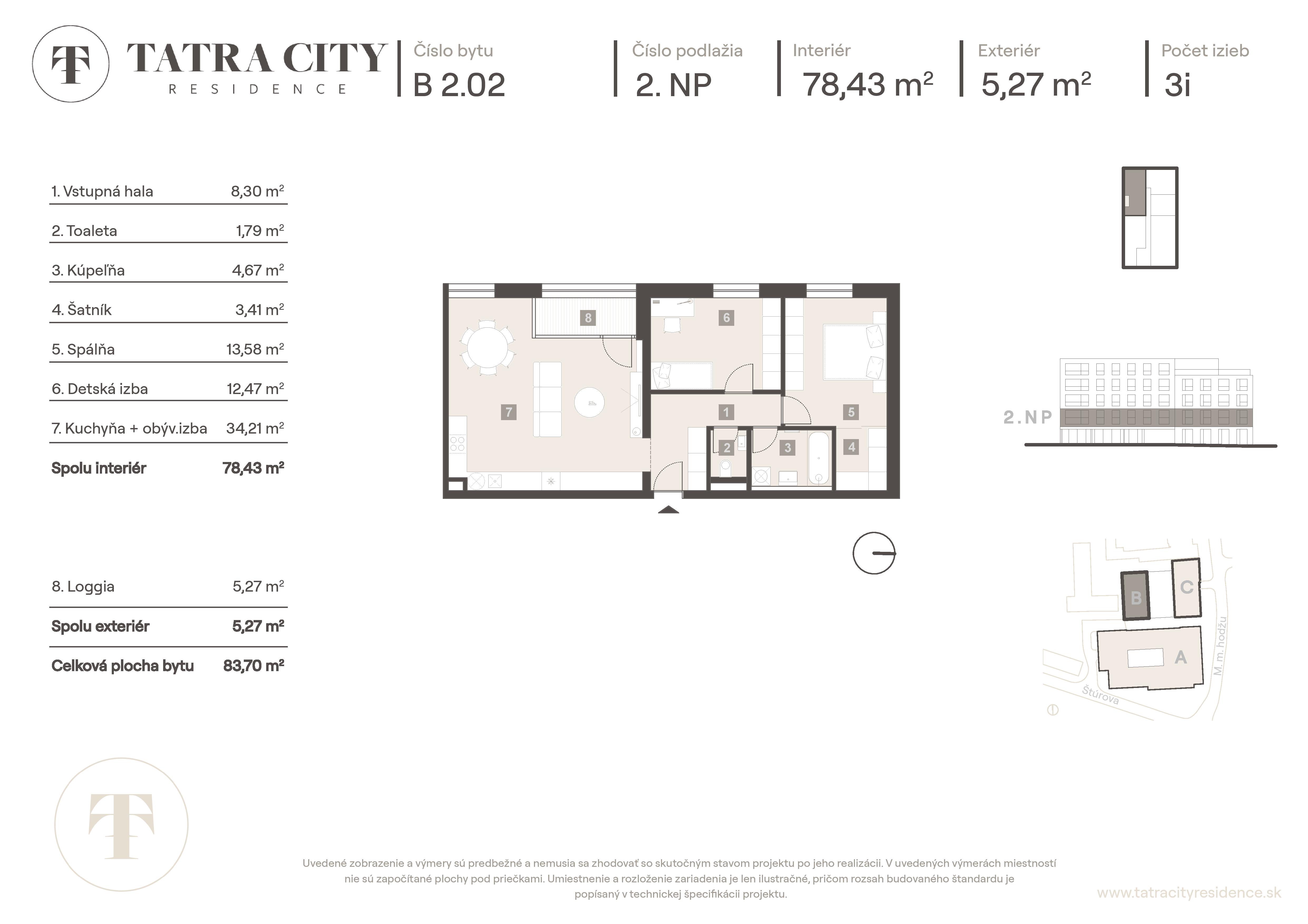 Tatra City Residence - B 2.02 - Pôdorys