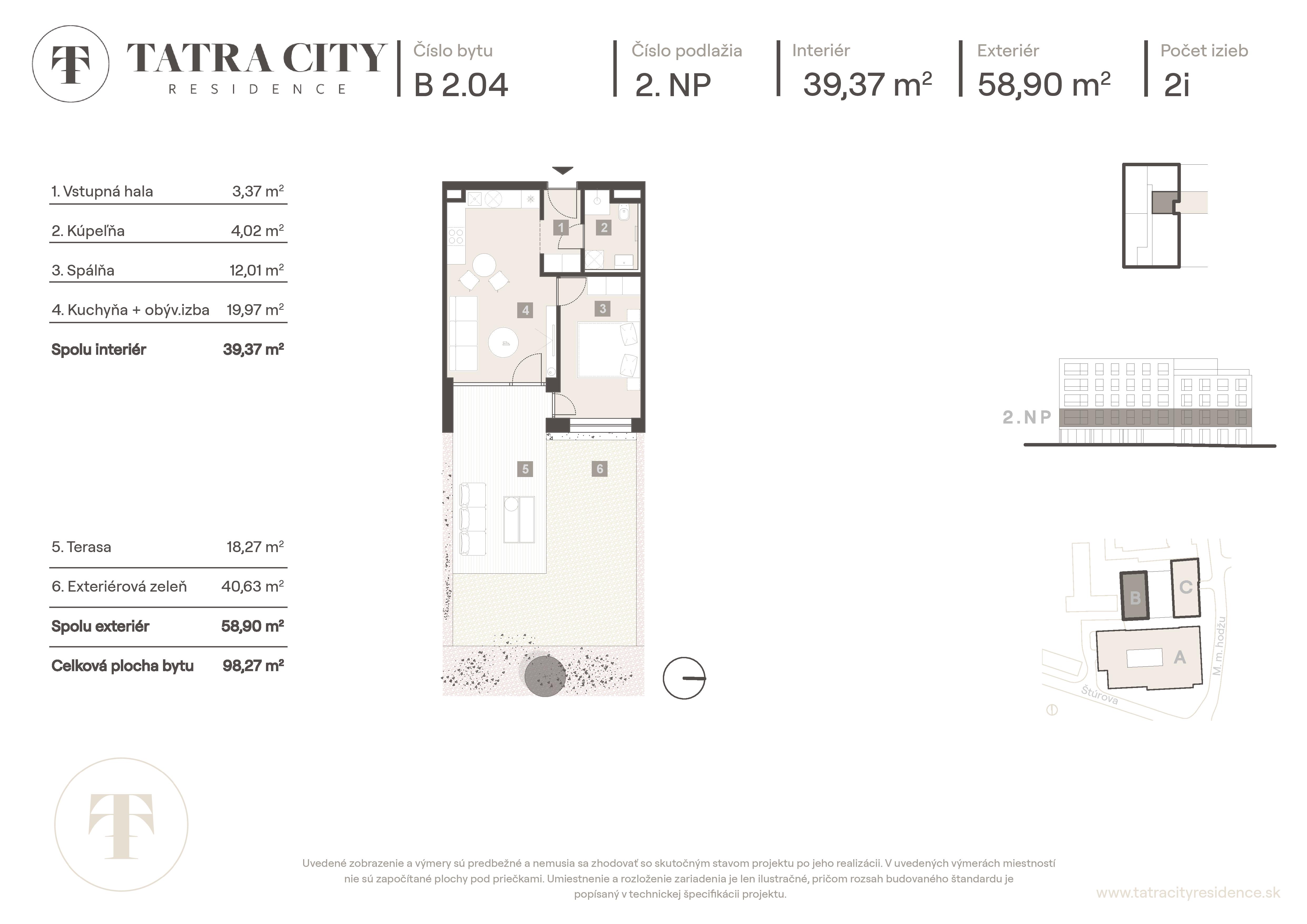 Tatra City Residence - B 2.04 - Pôdorys