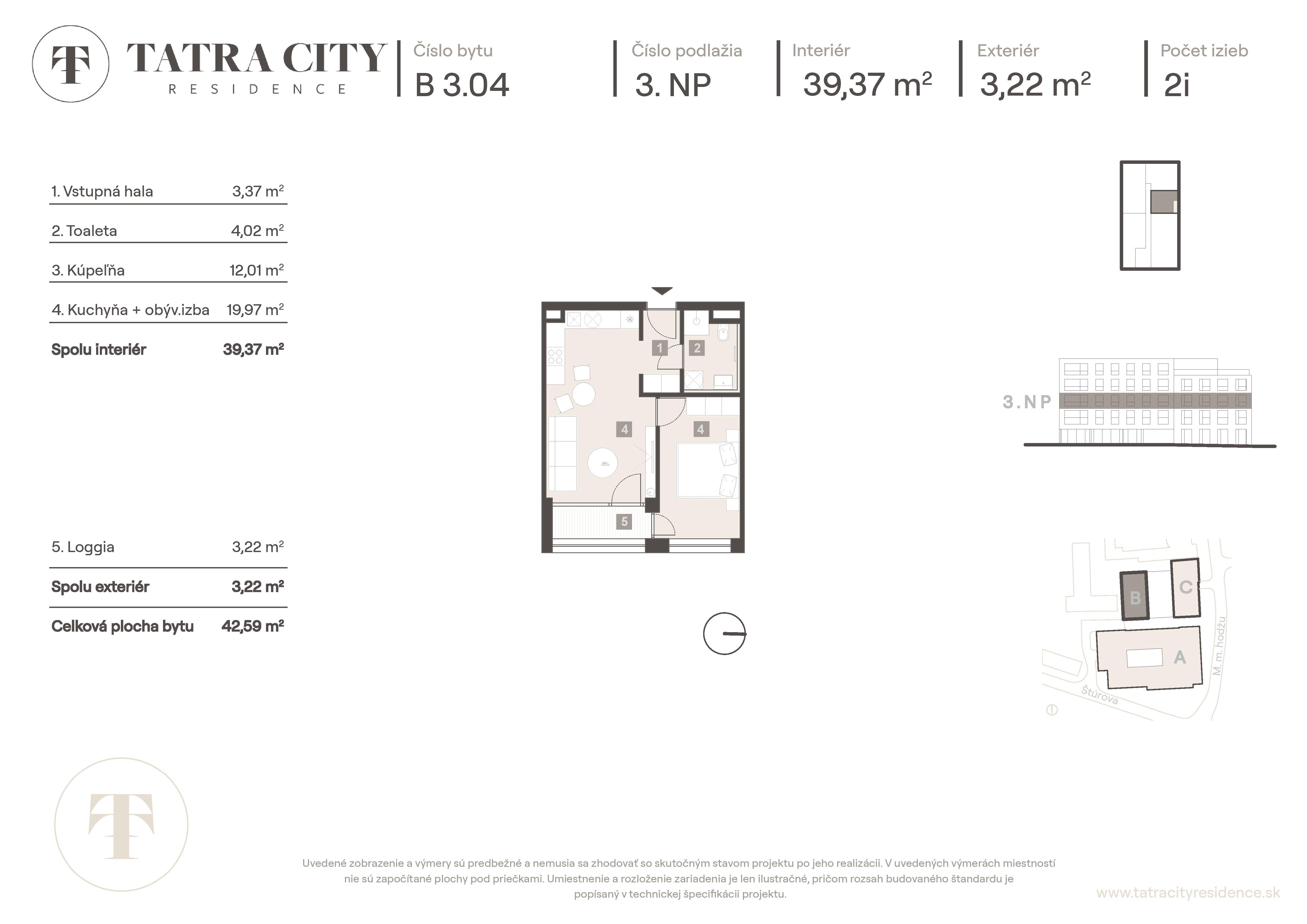 Tatra City Residence - B 3.04 - Pôdorys