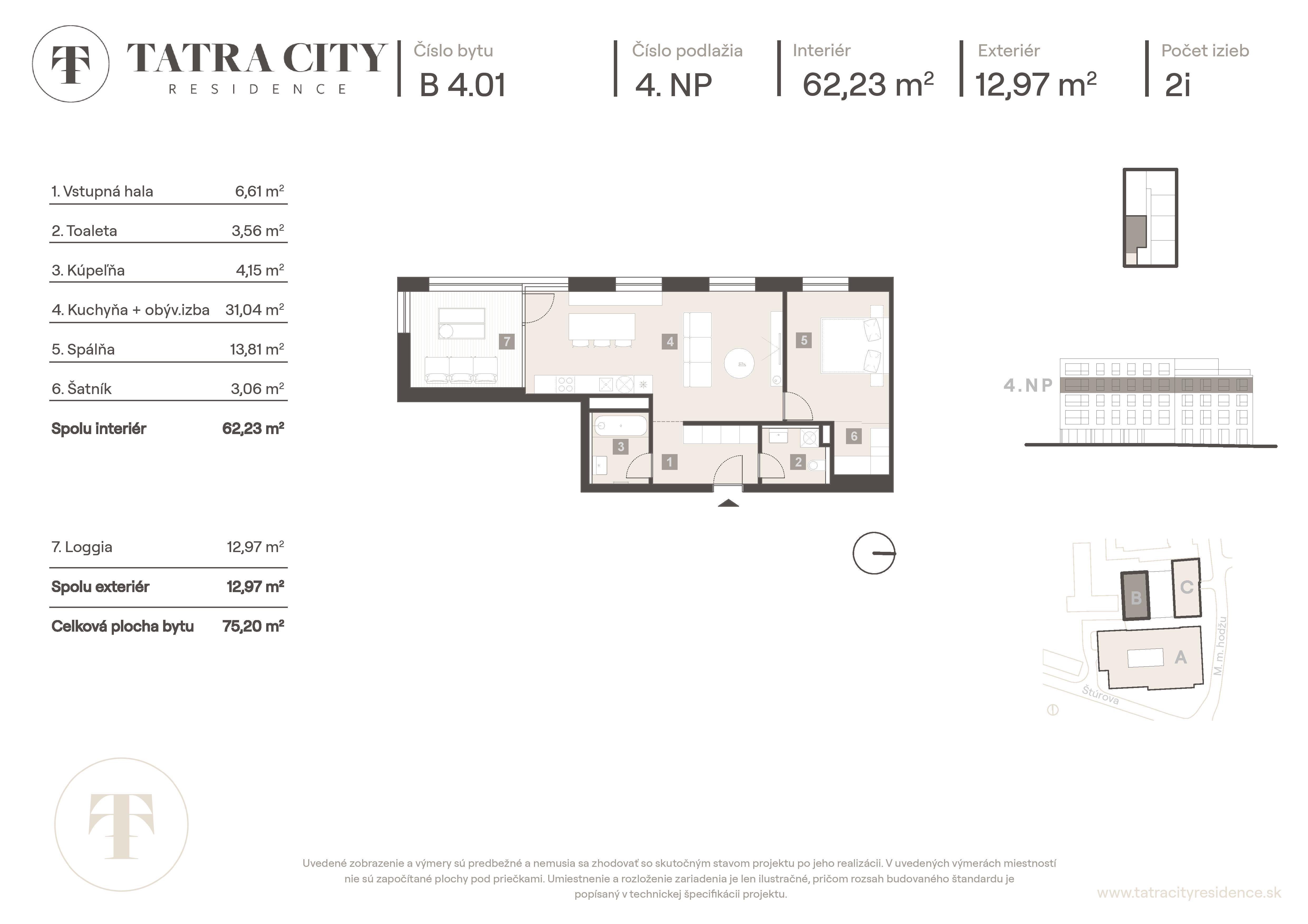 Tatra City Residence - B 4.01 - Pôdorys