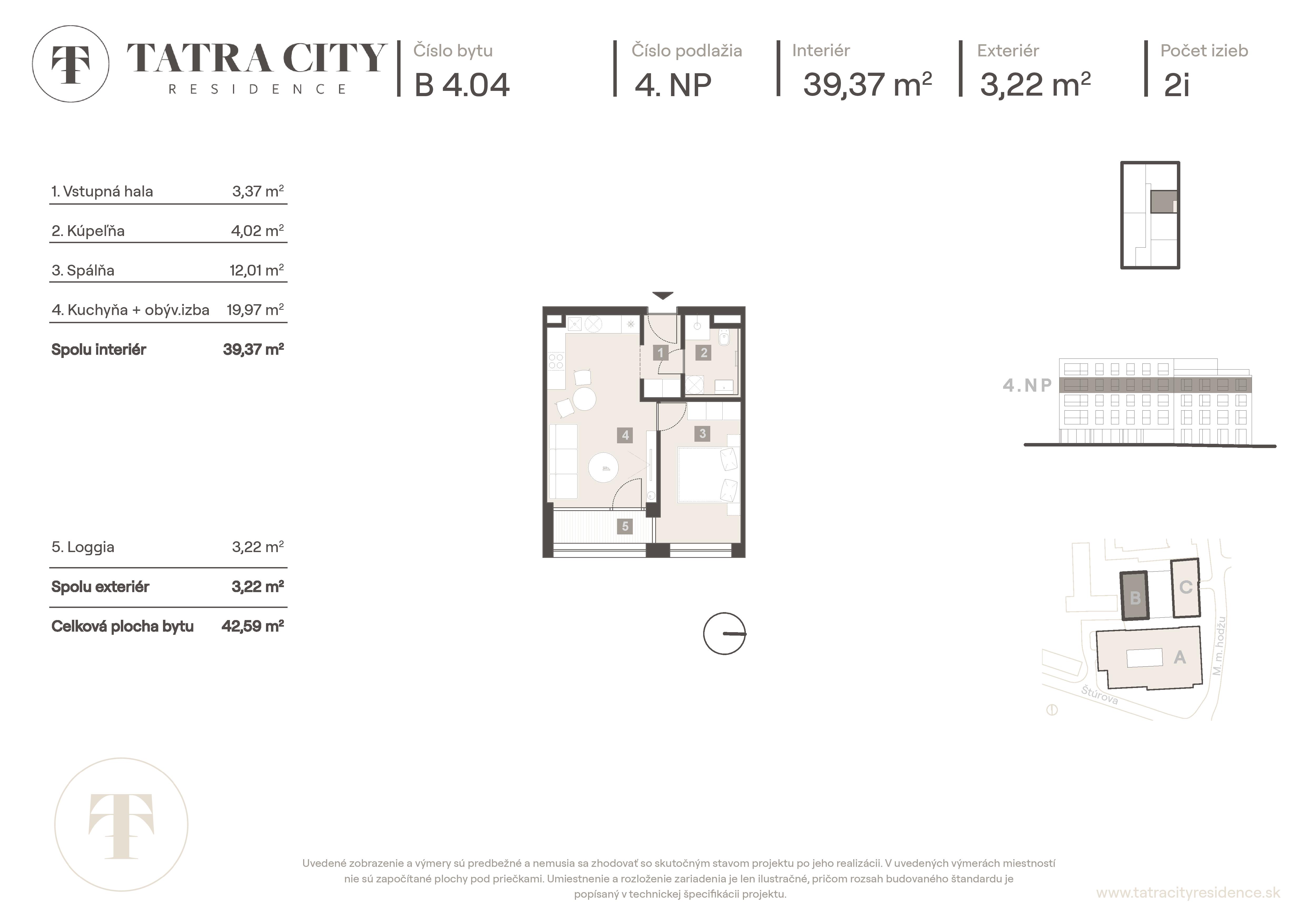 Tatra City Residence - B 4.04 - Pôdorys