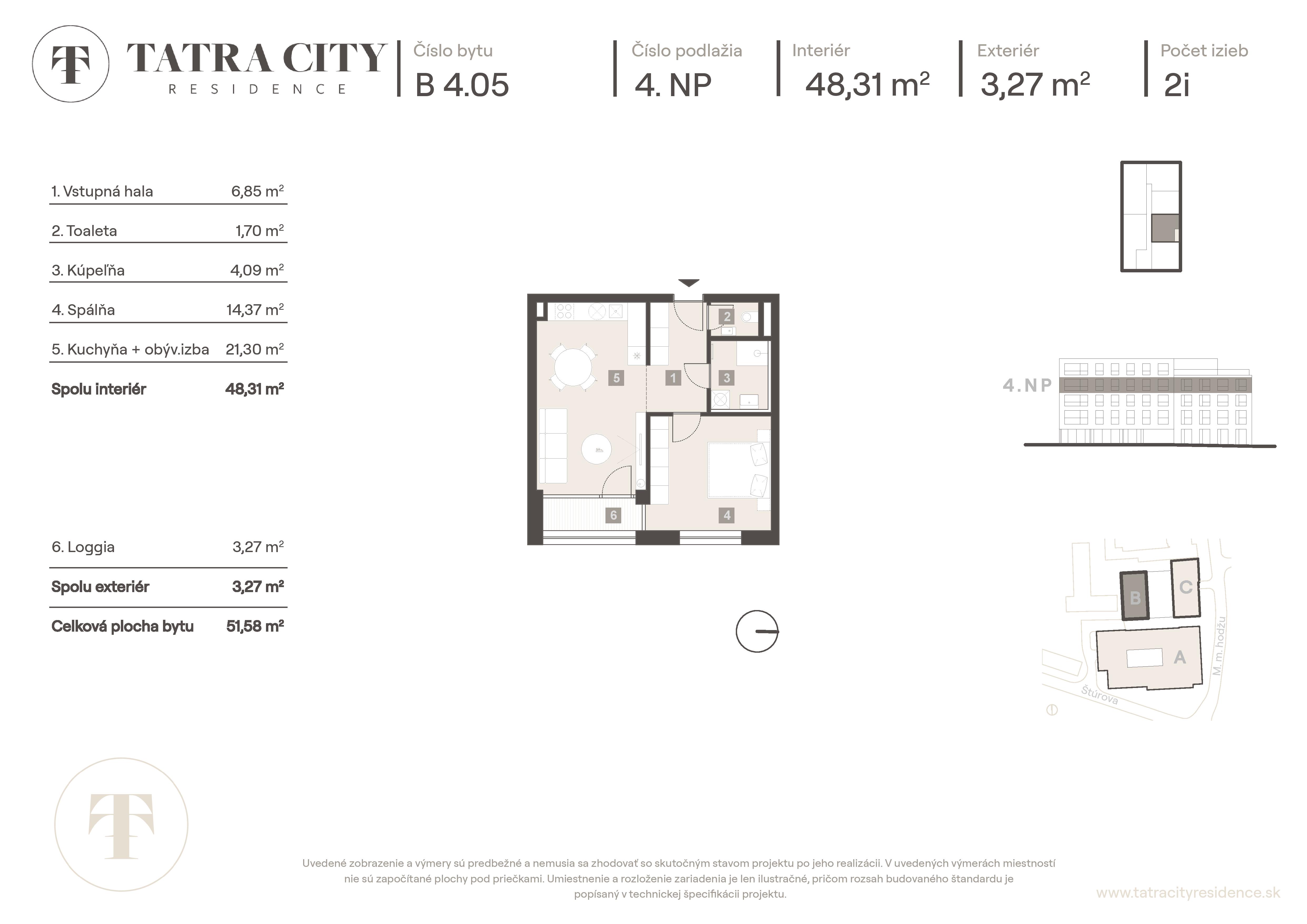 Tatra City Residence - B 4.05 - Pôdorys