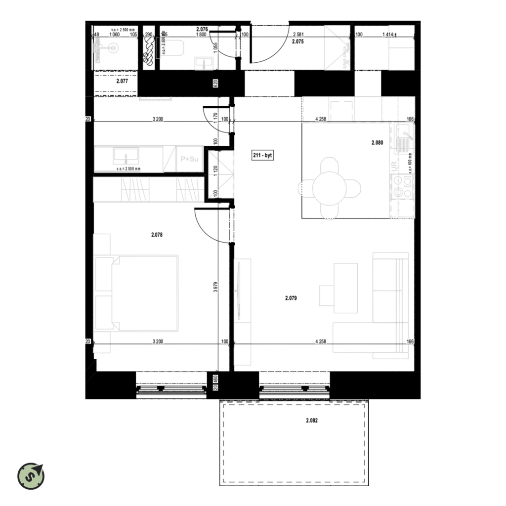 Tri háje - 211 - Pôdorys
