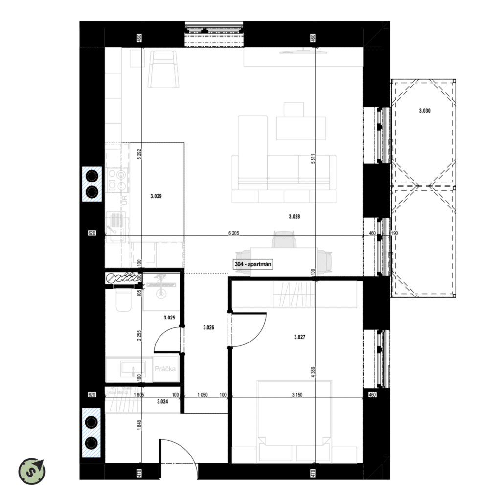 Tri háje - 304 - Pôdorys