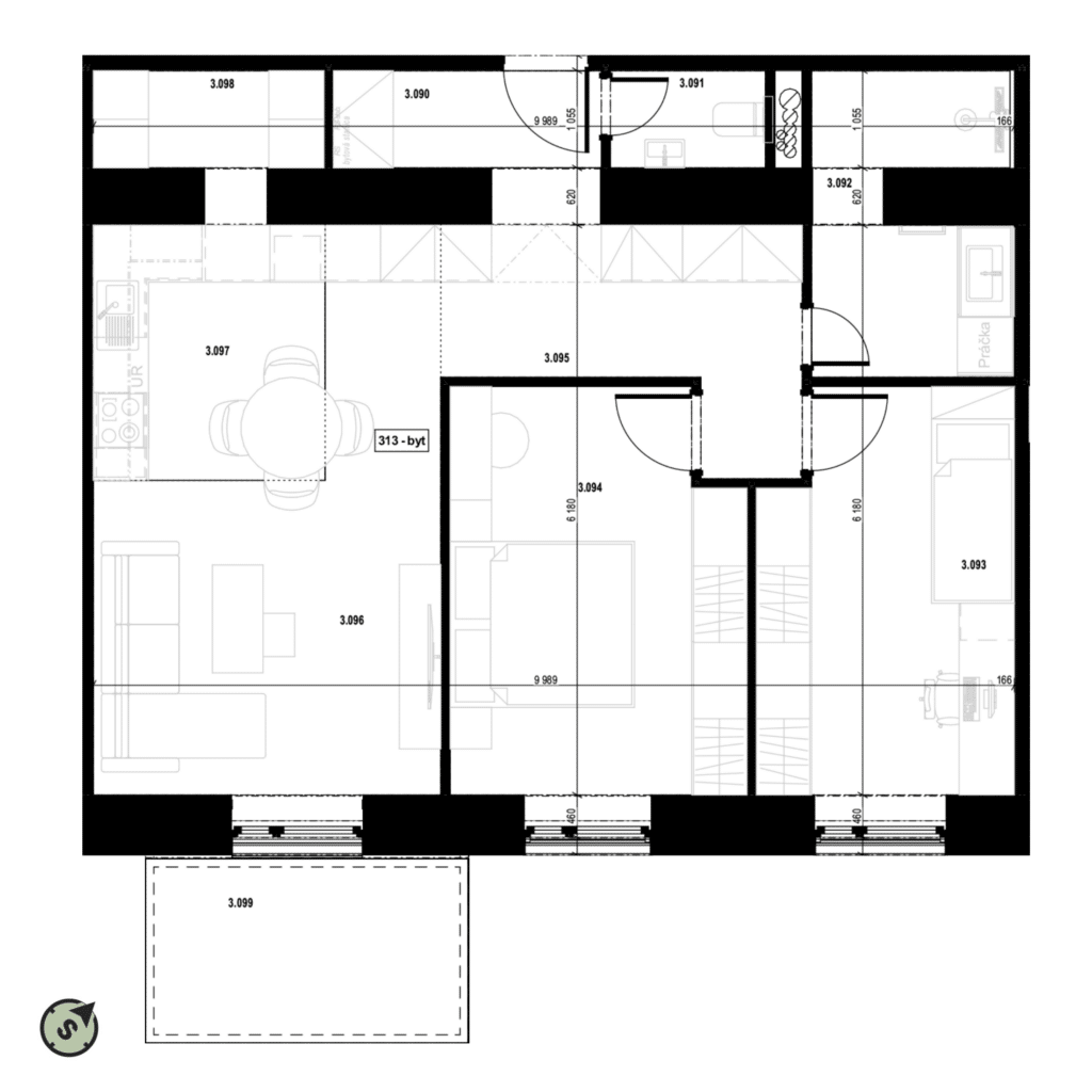 Tri háje - 313 - Pôdorys