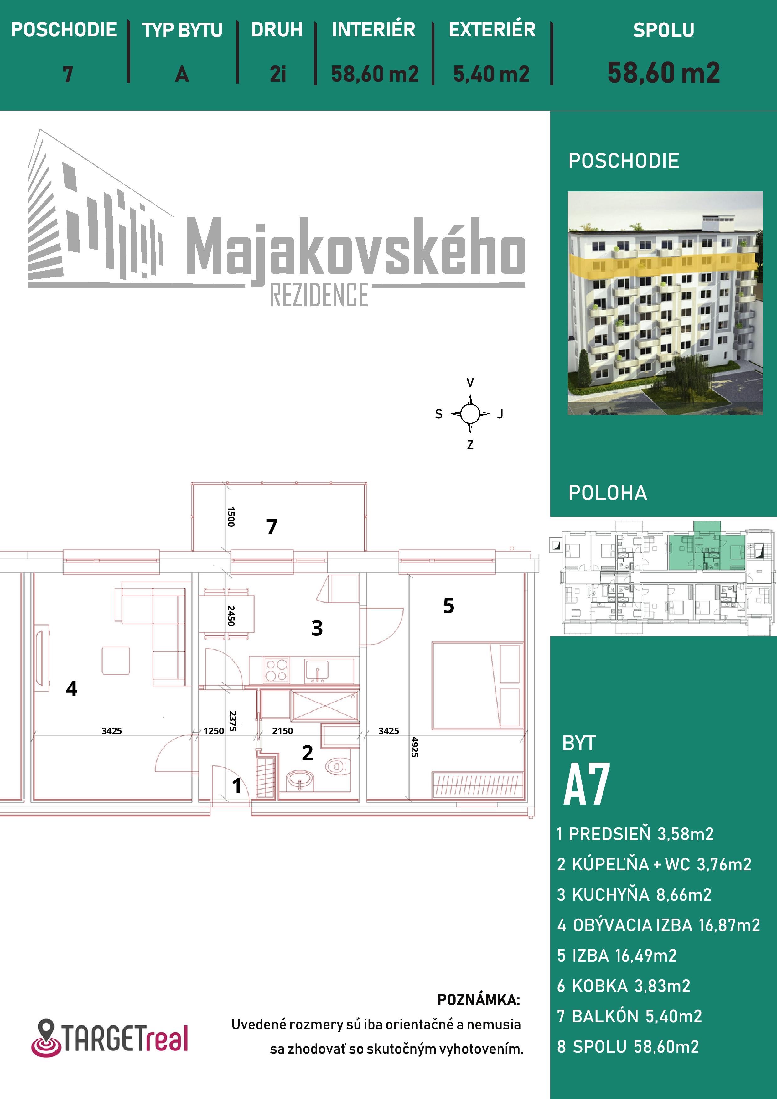 Majakovského Rezidence - A7 - Pôdorys
