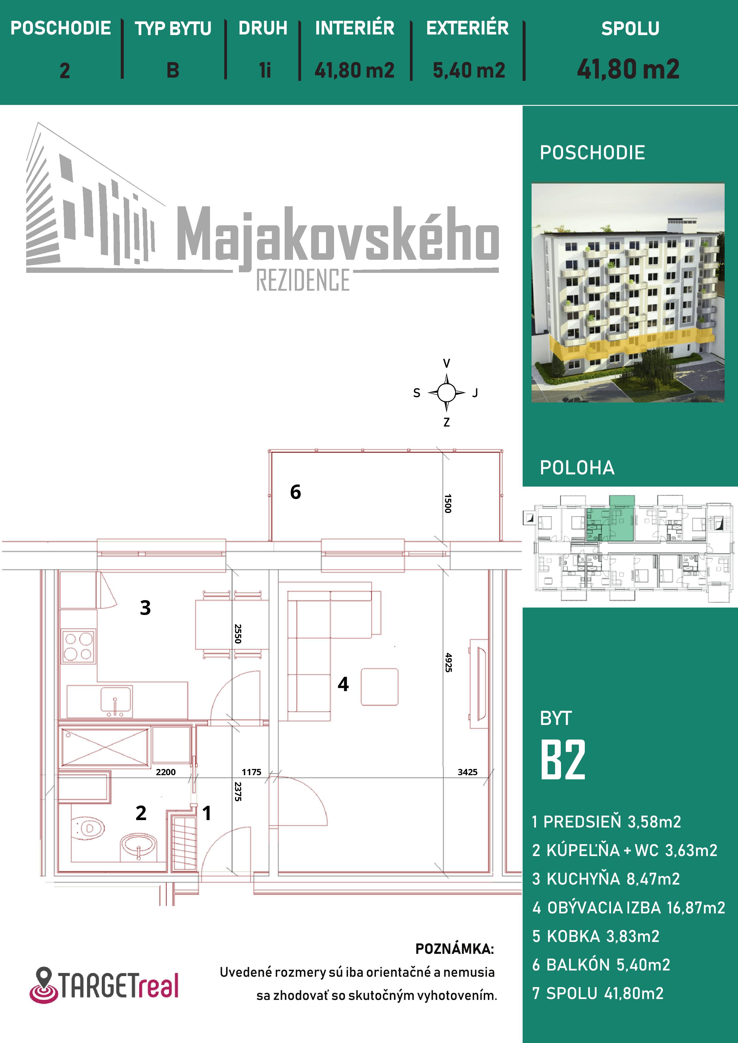 Majakovského Rezidence - B2 - Pôdorys
