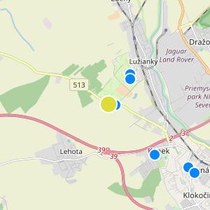 Slnečné Lužianky - map