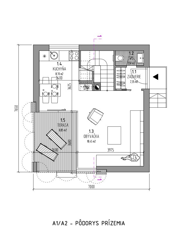 Chaty Na Zjazdovke - Chata 1 - Pôdorys