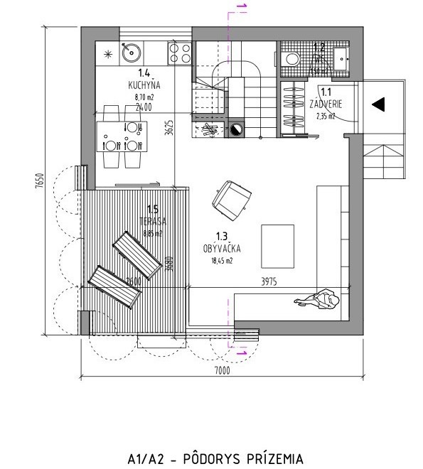 Chaty Na Zjazdovke - Chata 5 - Pôdorys