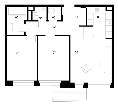 Severin Residence - AP A2 - Pôdorys