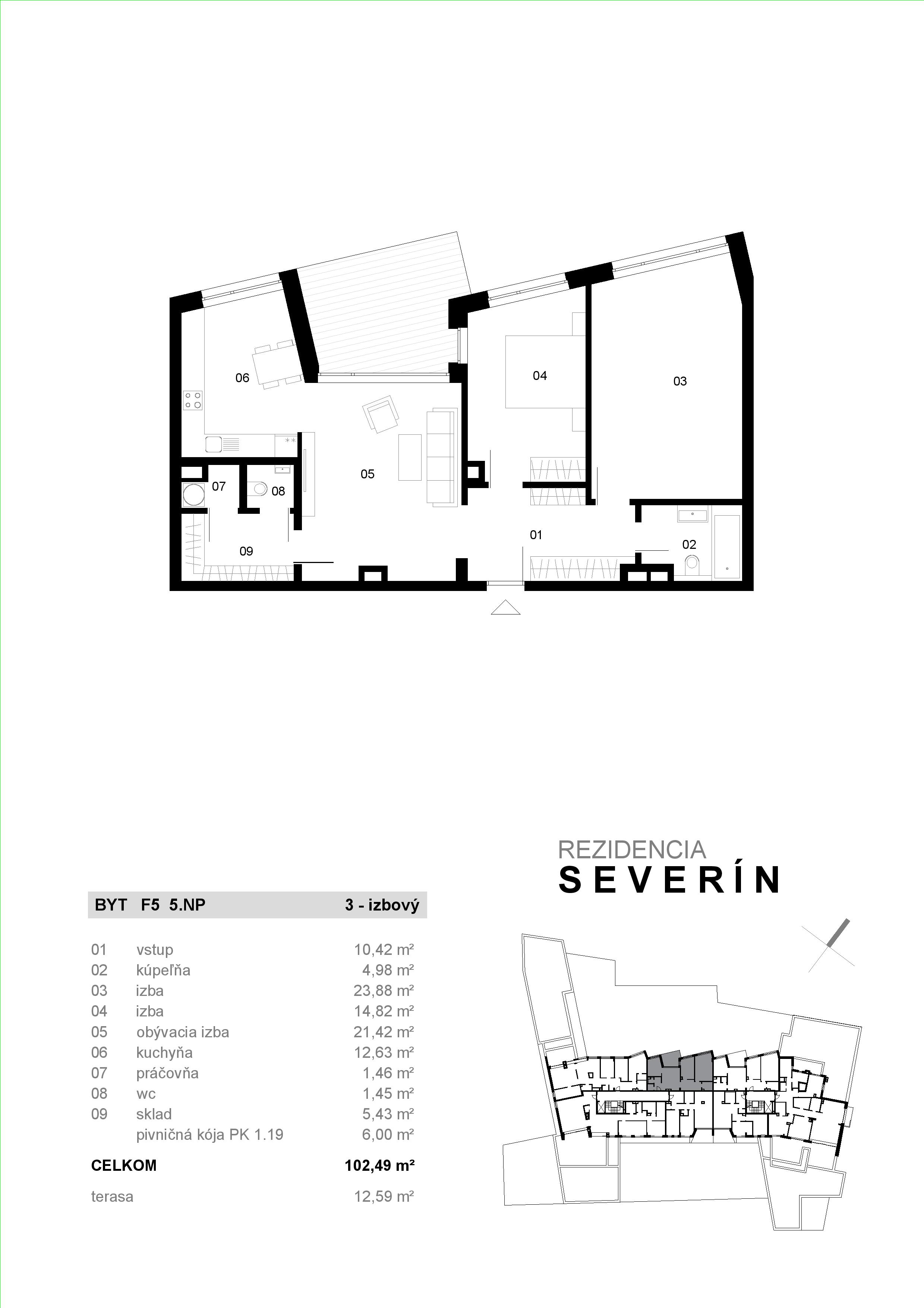 Severin Residence - F5 - Pôdorys