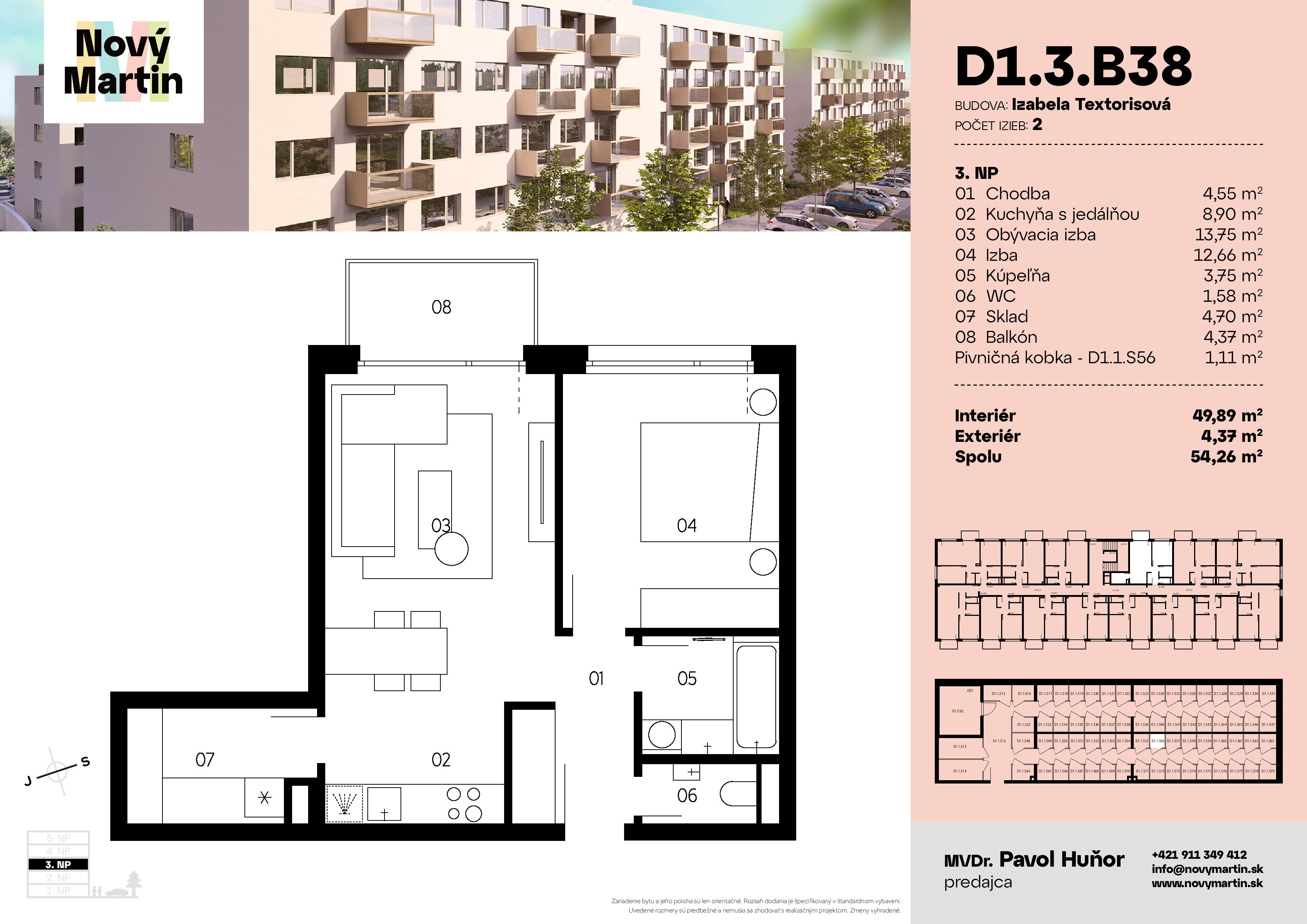 Nový Martin - D1.3.B38 - Pôdorys