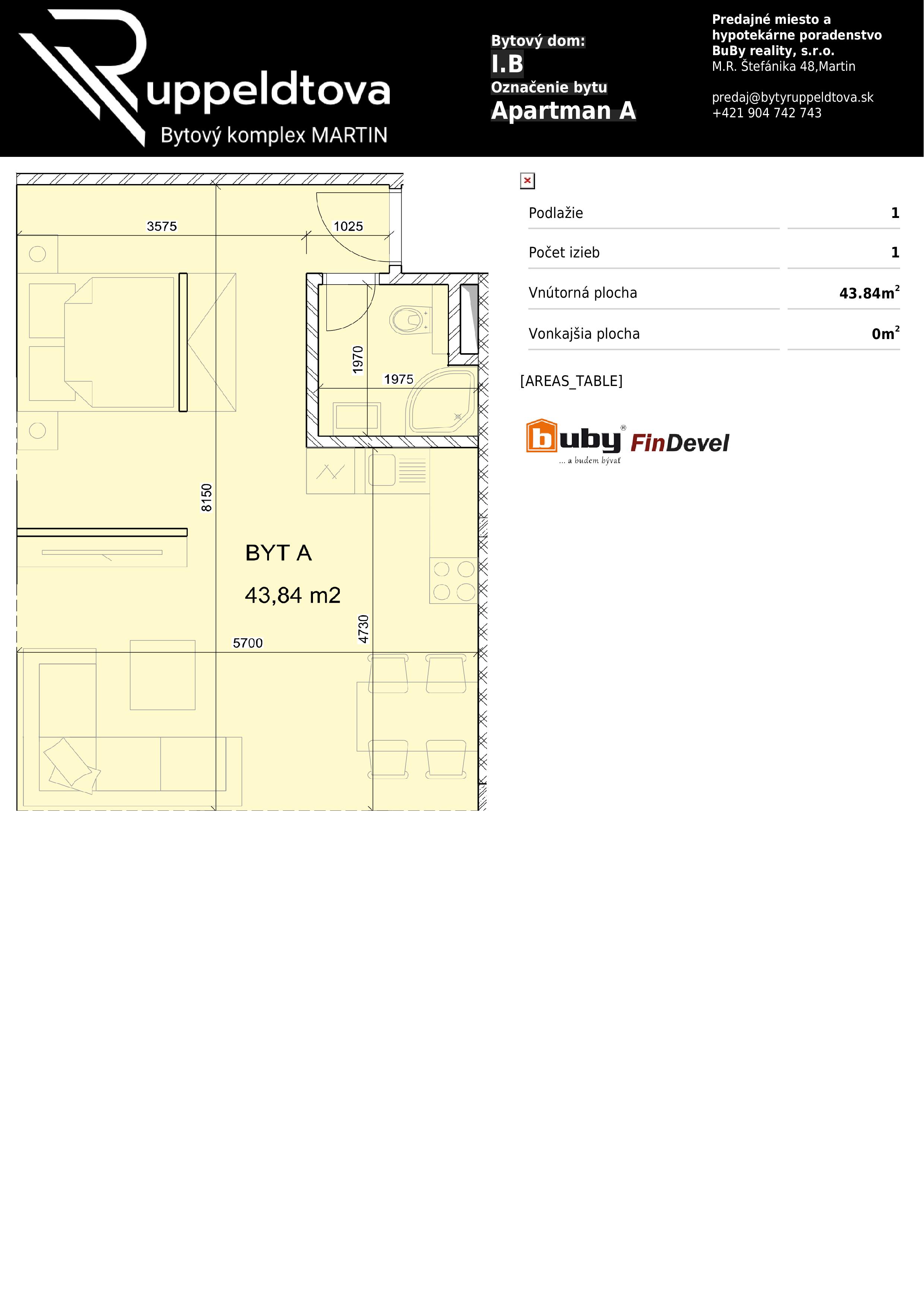 Ruppeldtova - IB-Apartman A - Pôdorys