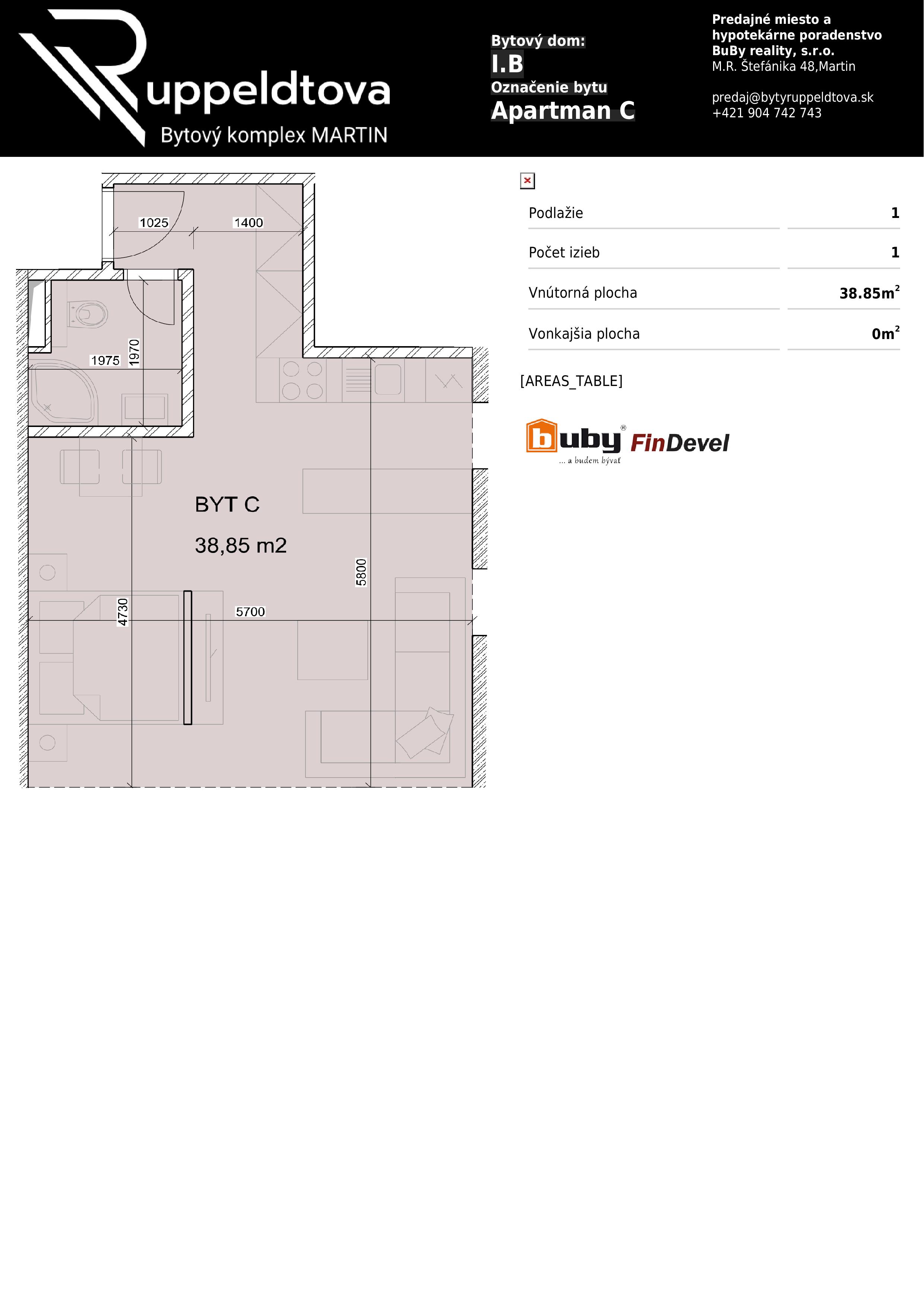 Ruppeldtova - IB-Apartman C - Pôdorys