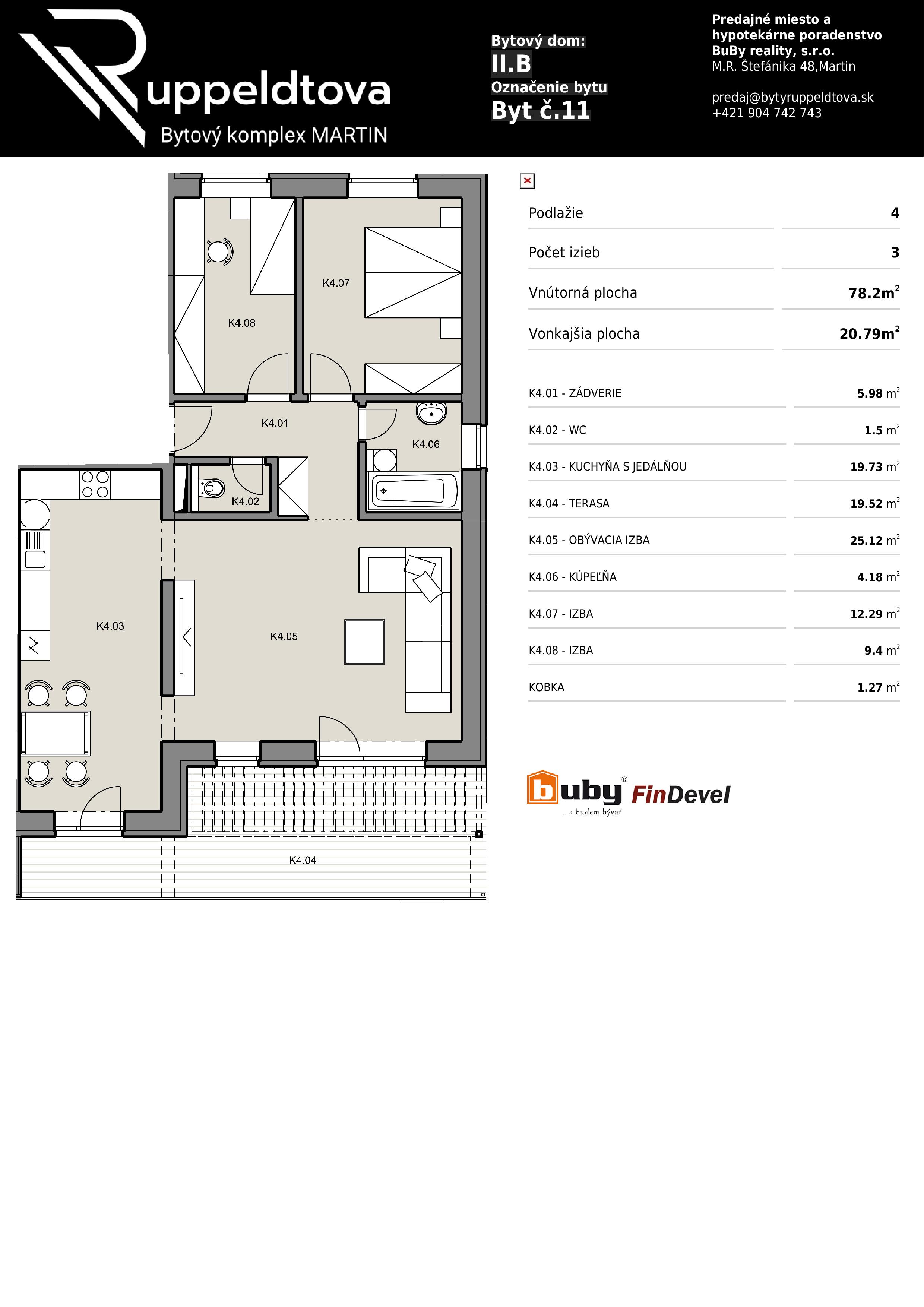 Ruppeldtova - NP4 - IIB-Byt c.11 - Pôdorys