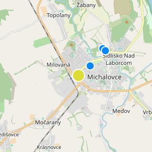 Masarykova 51 Michalovce - map