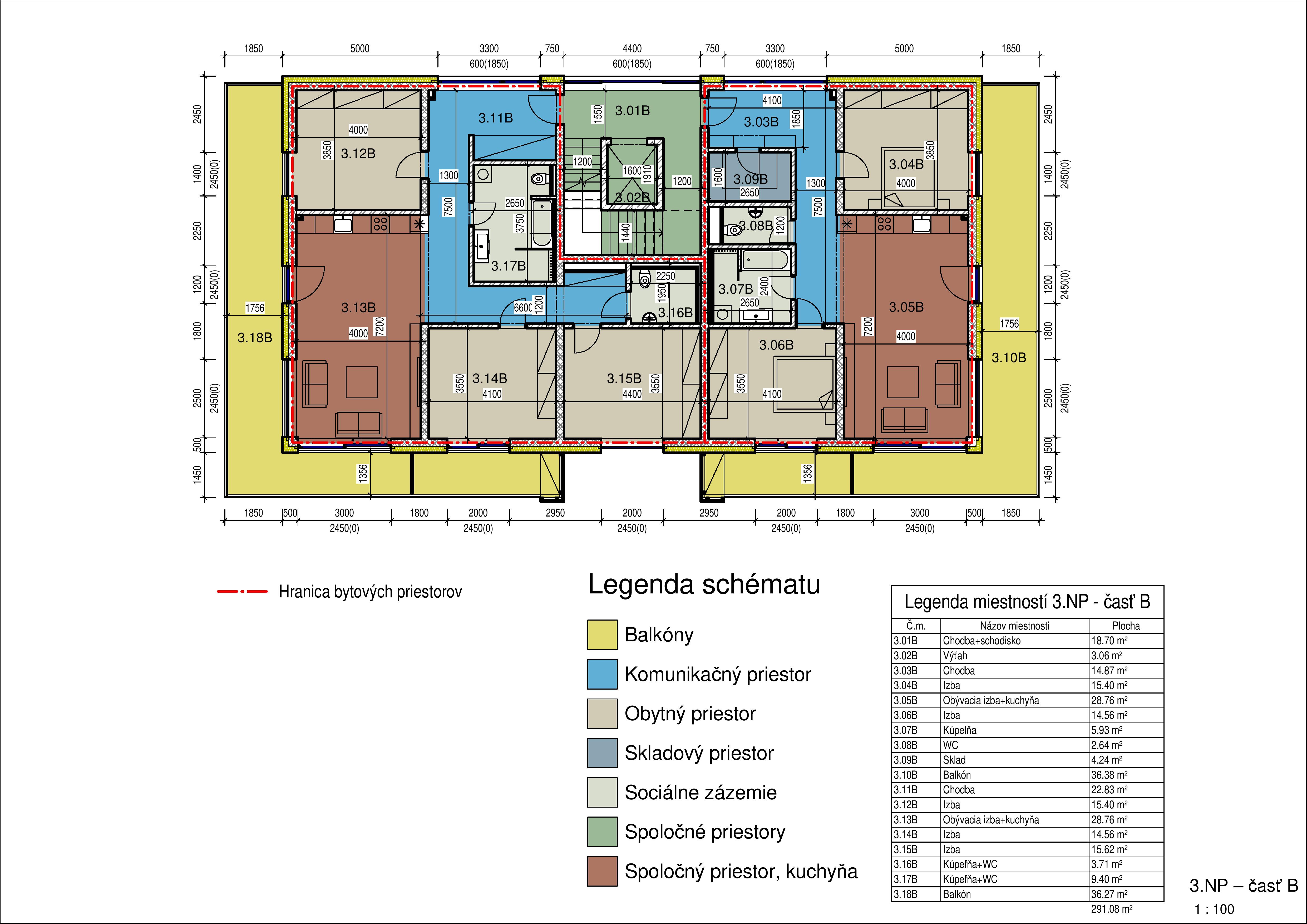 Rezidencia Masaryk - 3B-3i - Pôdorys