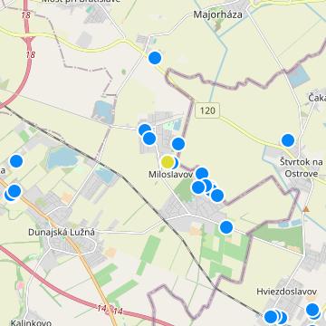 Broskyňová alej - map